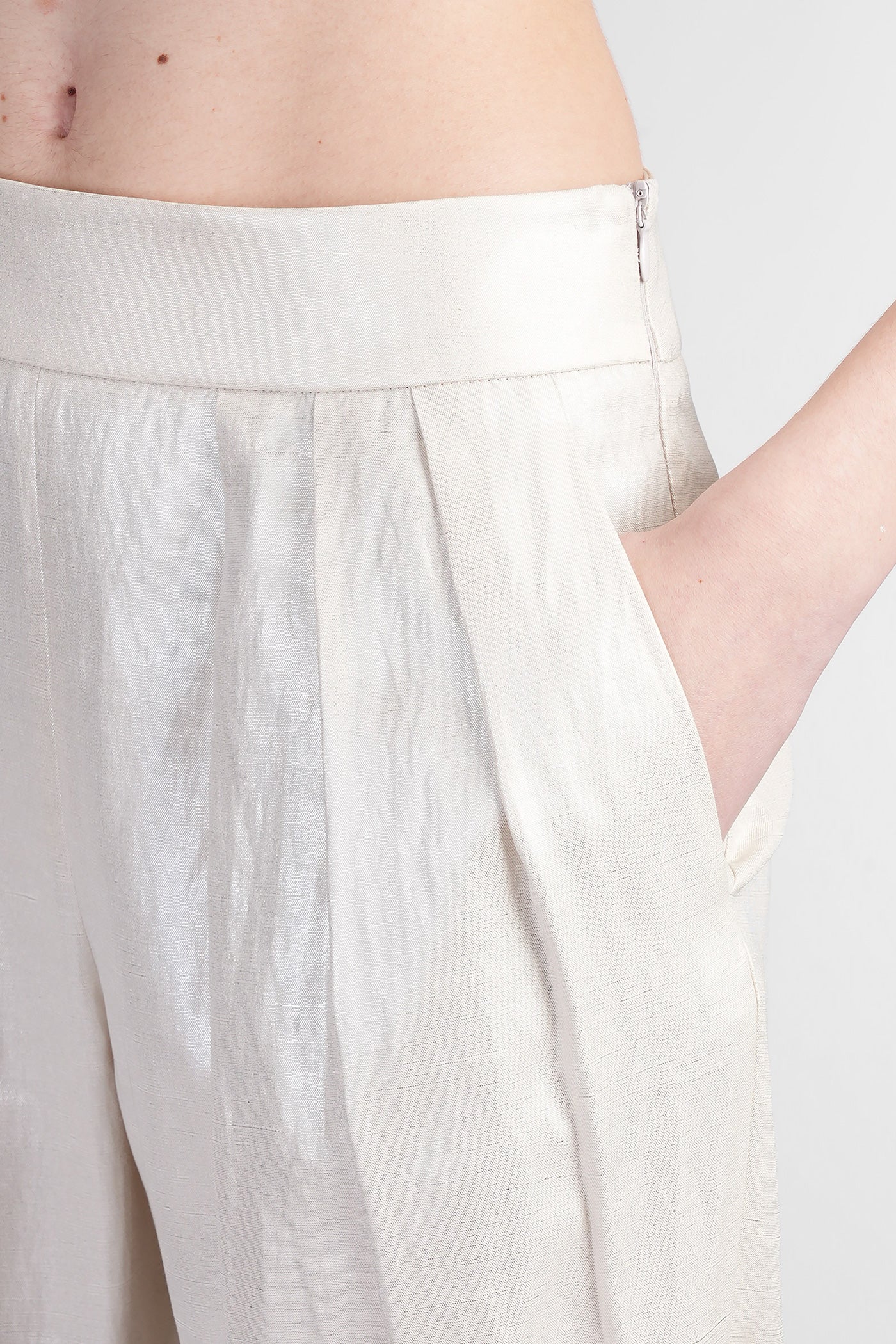 Pants in beige viscose - Image 5