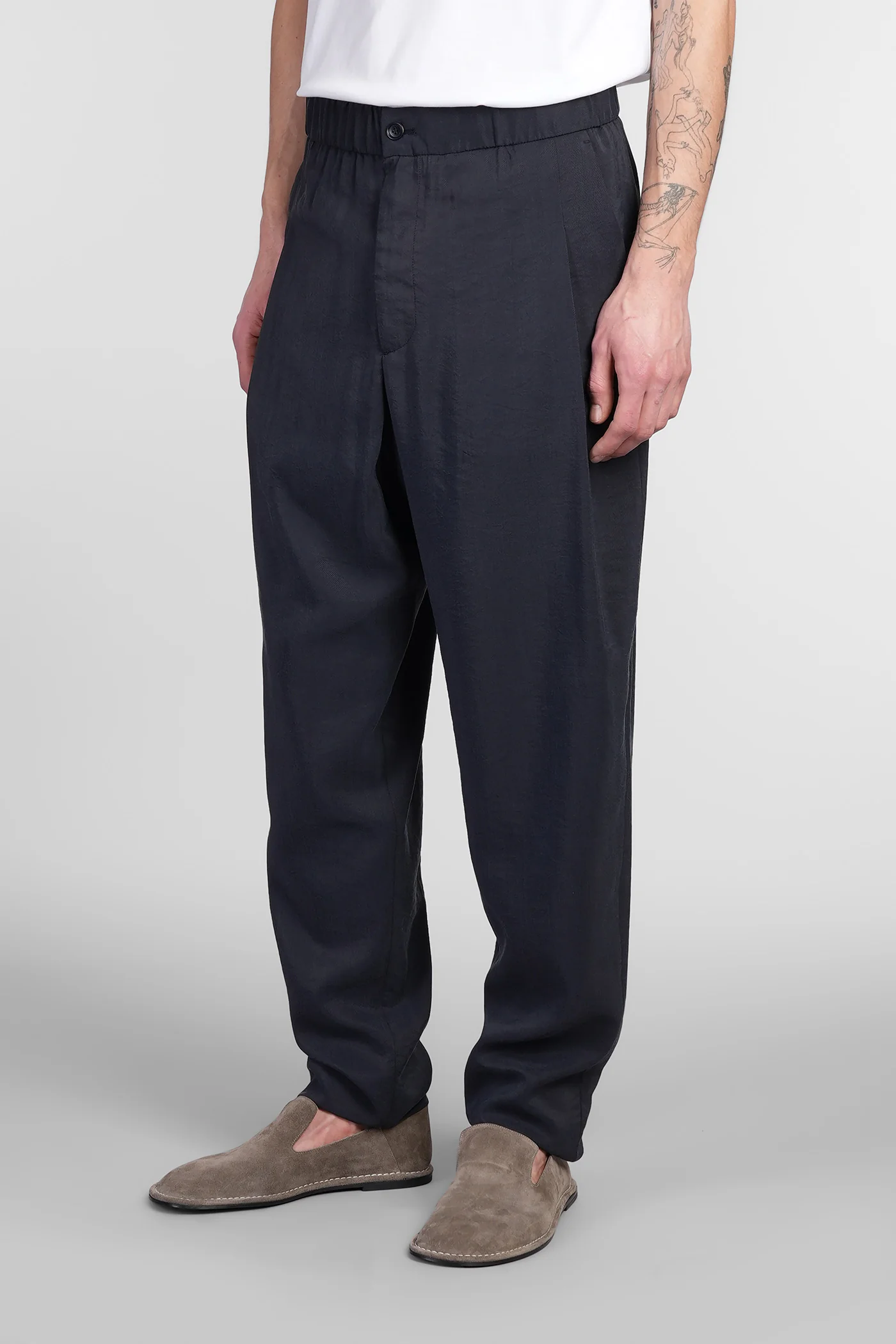 Pants in blue silk - Image 4