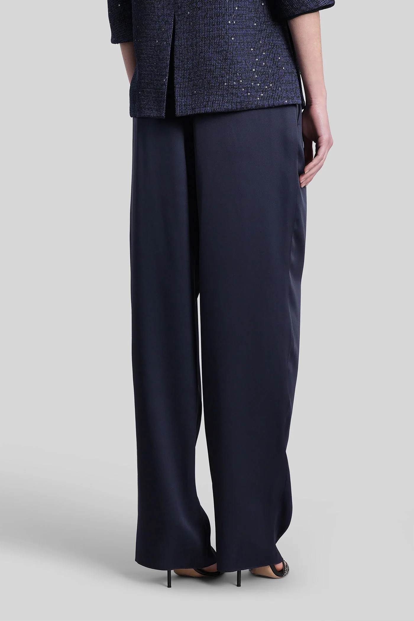Pants in blue silk - Image 3