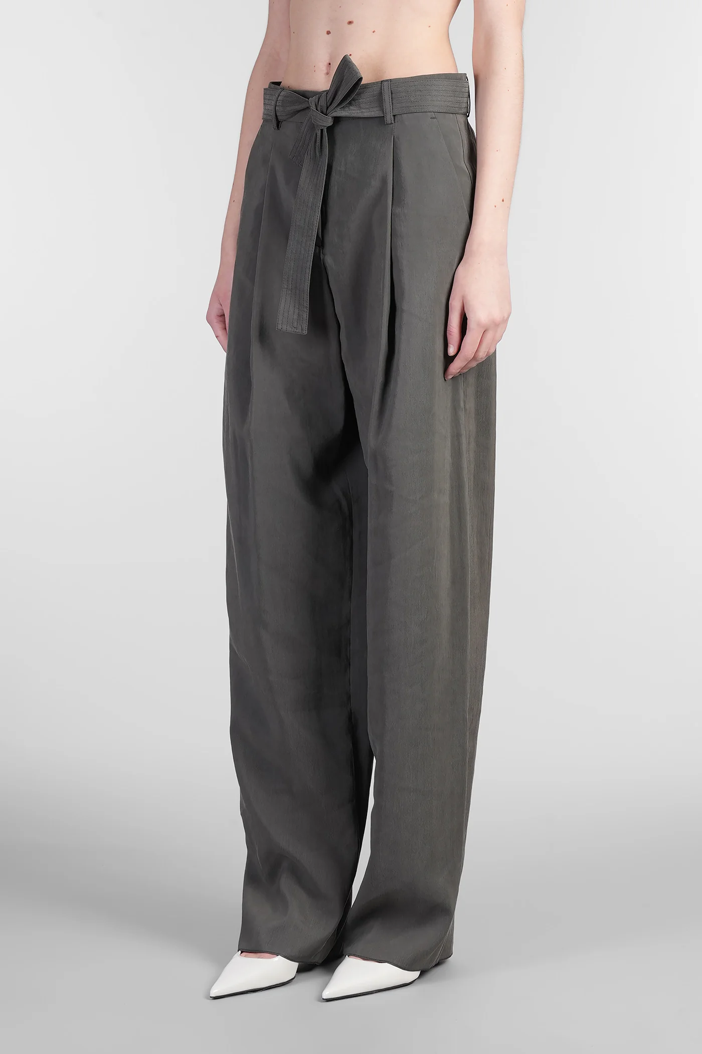 Pants in green silk - Image 4