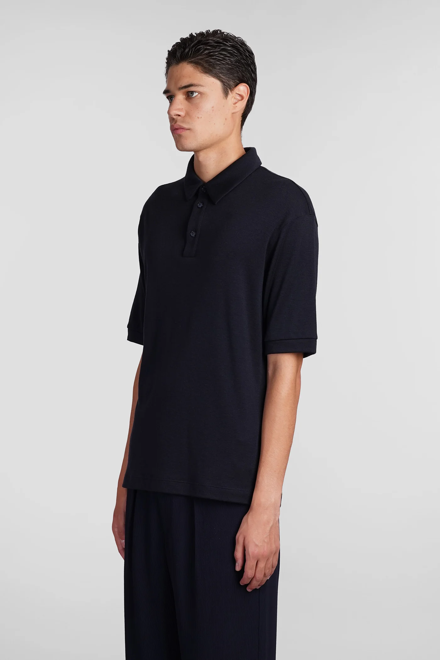 Polo in blue cashmere - Image 4