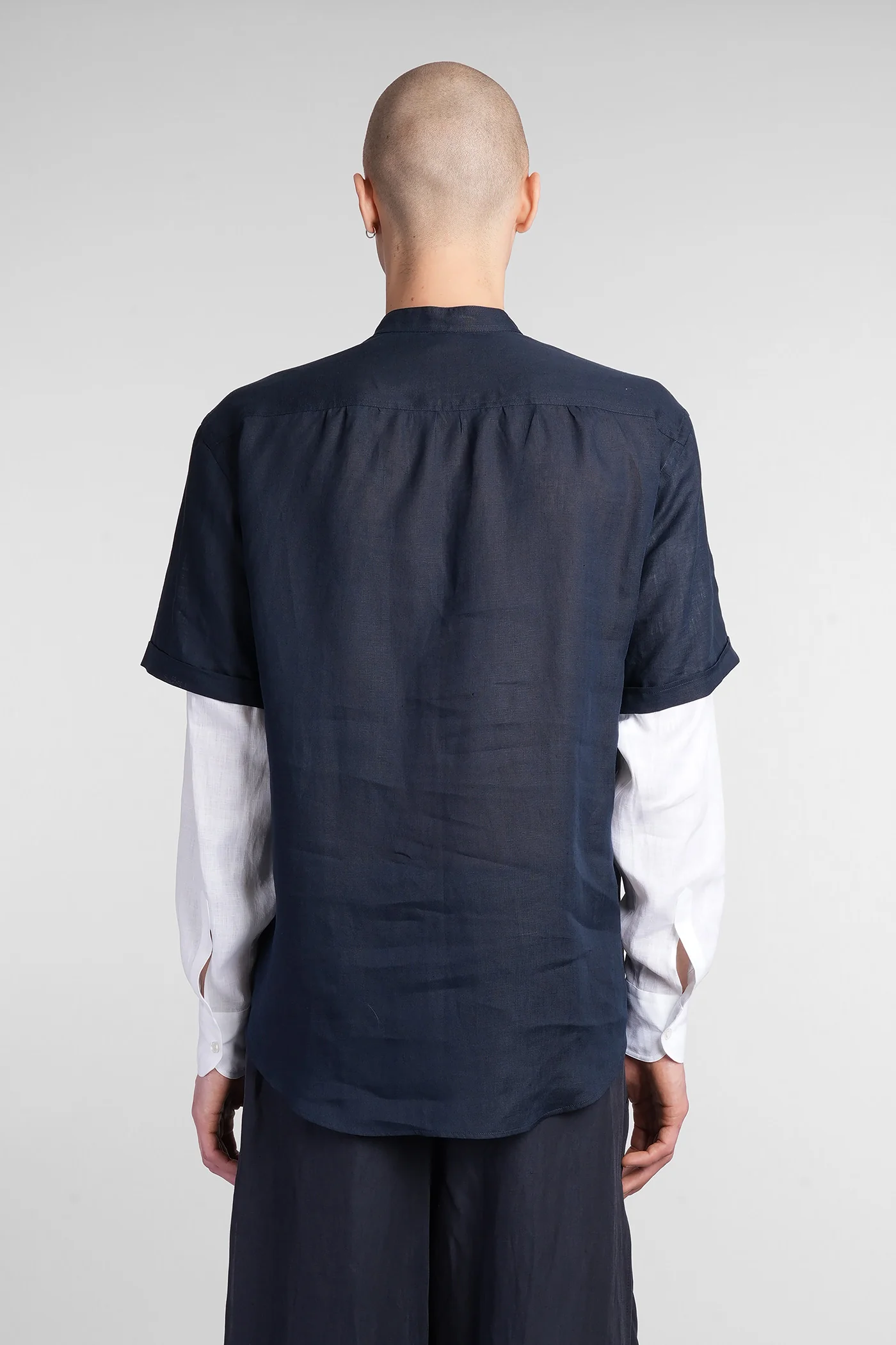 Shirt in blue linen - Image 3
