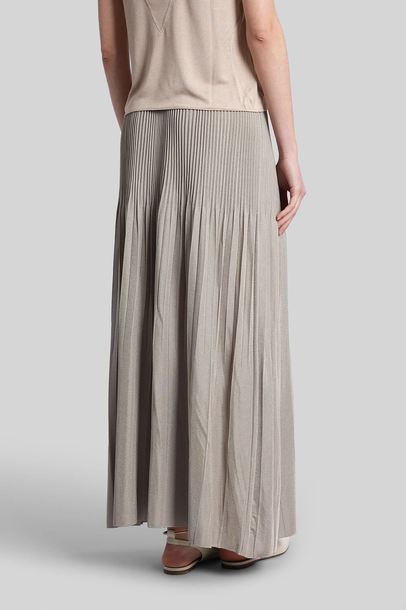 Skirt in grey viscose - Image 3
