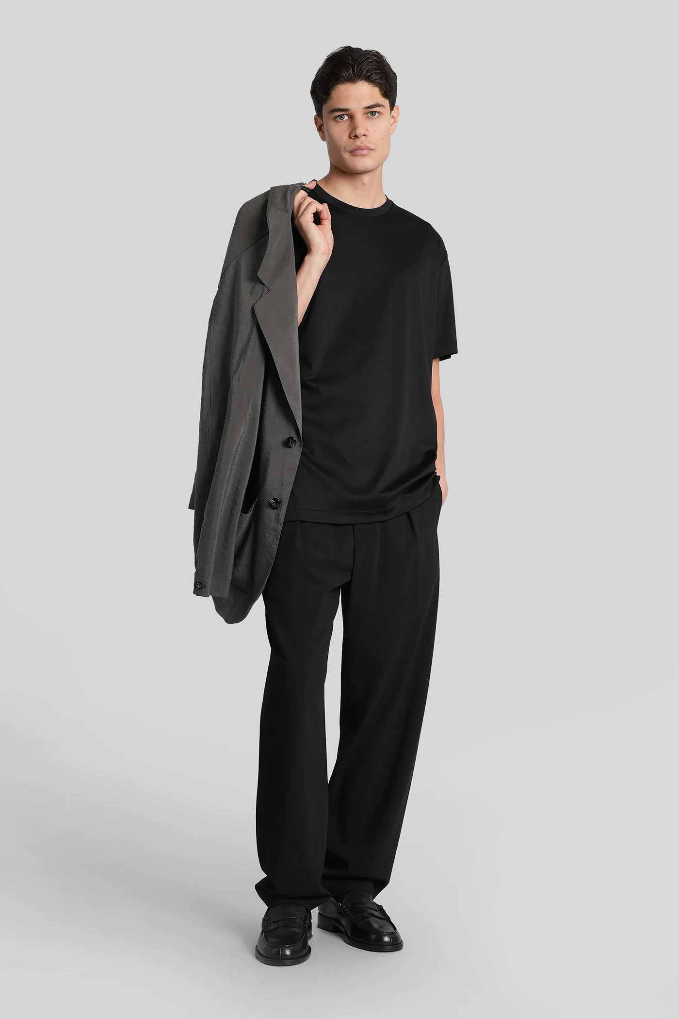 T-Shirt in black cotton - Image 2