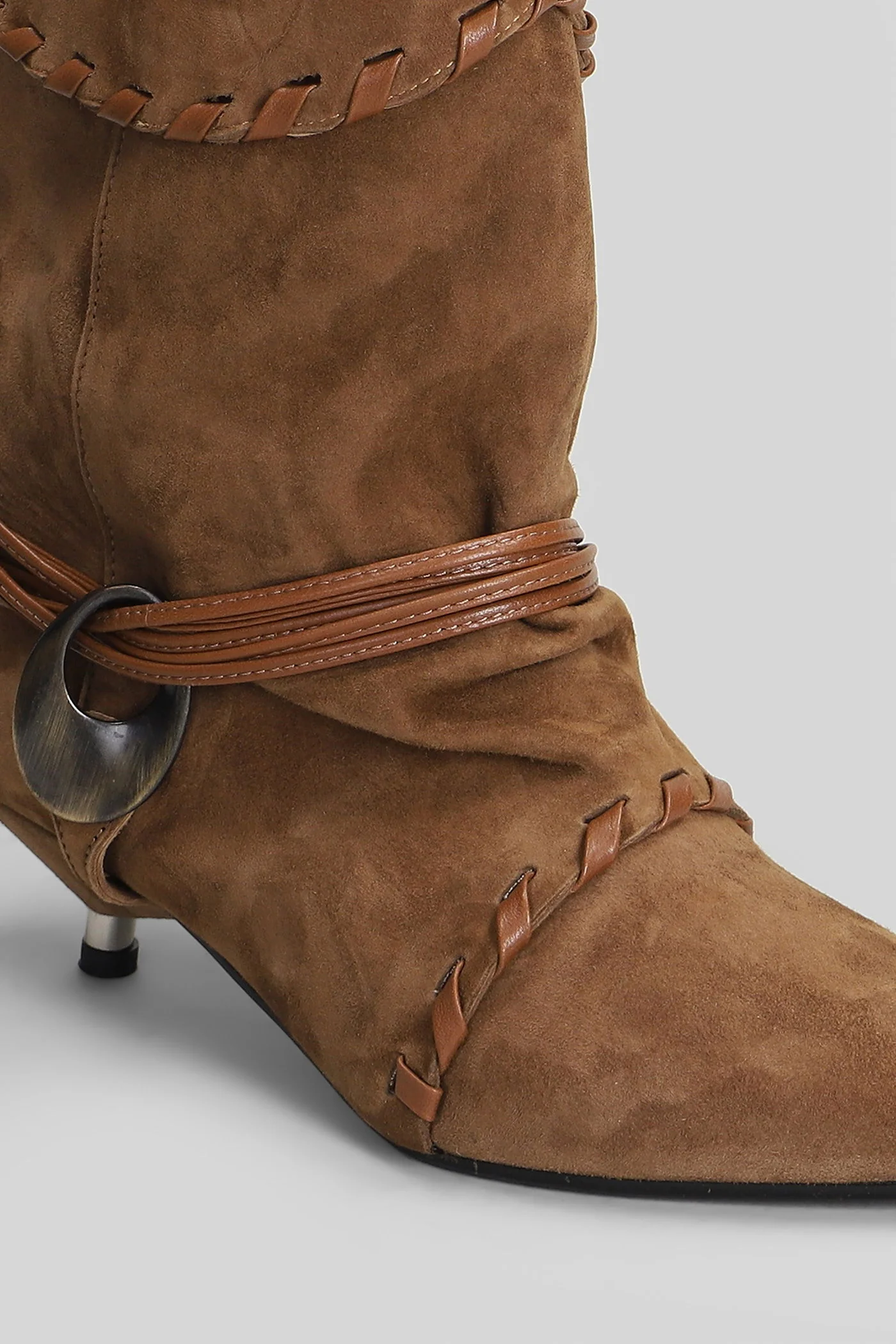 Ariel High heels boots in leather color suede - Image 5