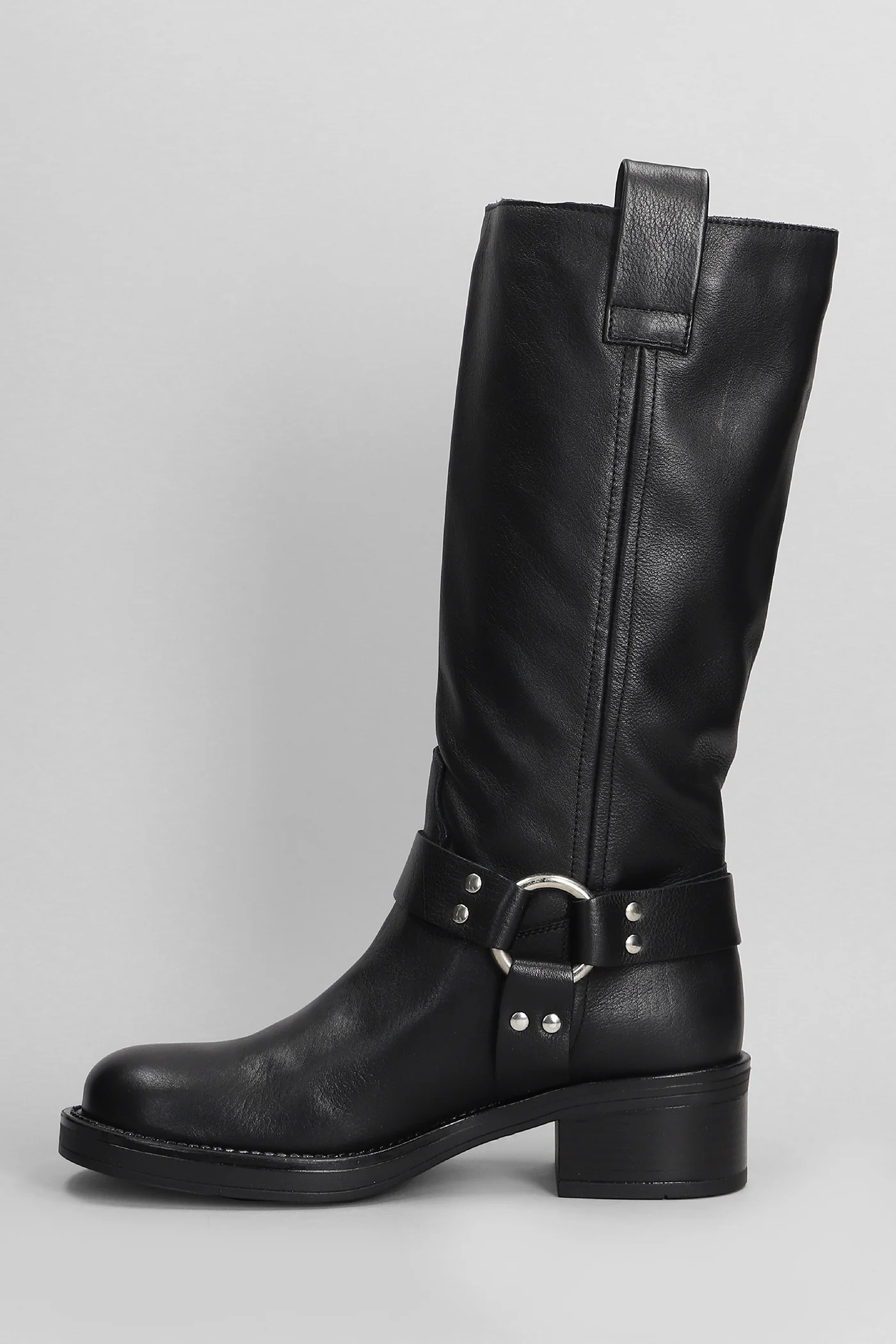 Blackpool High heels boots in black leather - Image 3