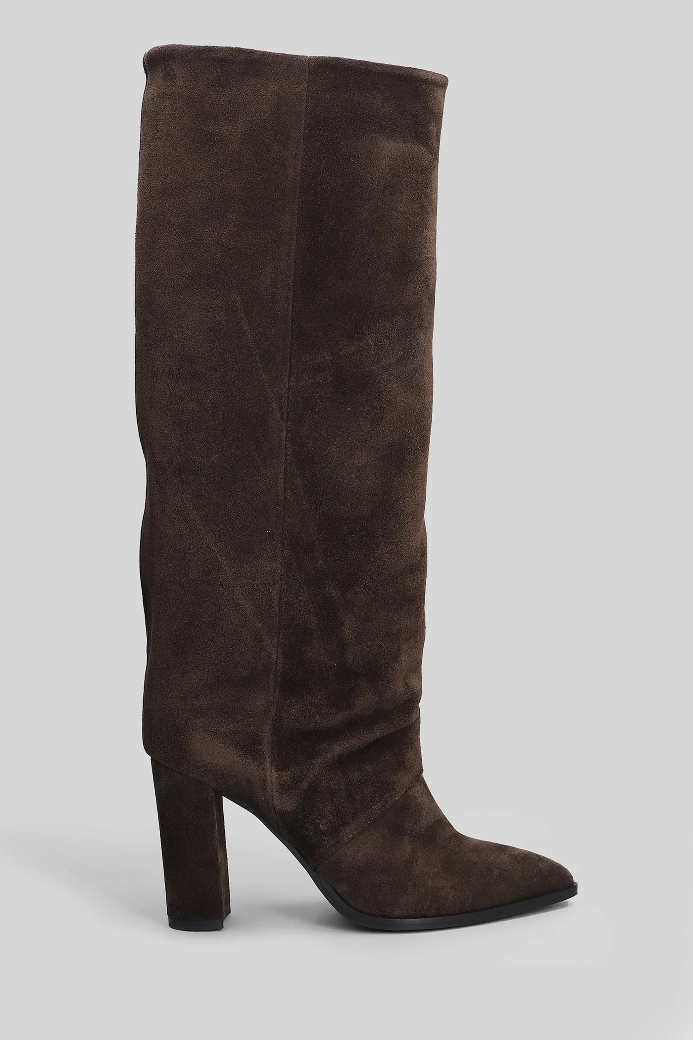 Dixi High heels boots in dark brown suede