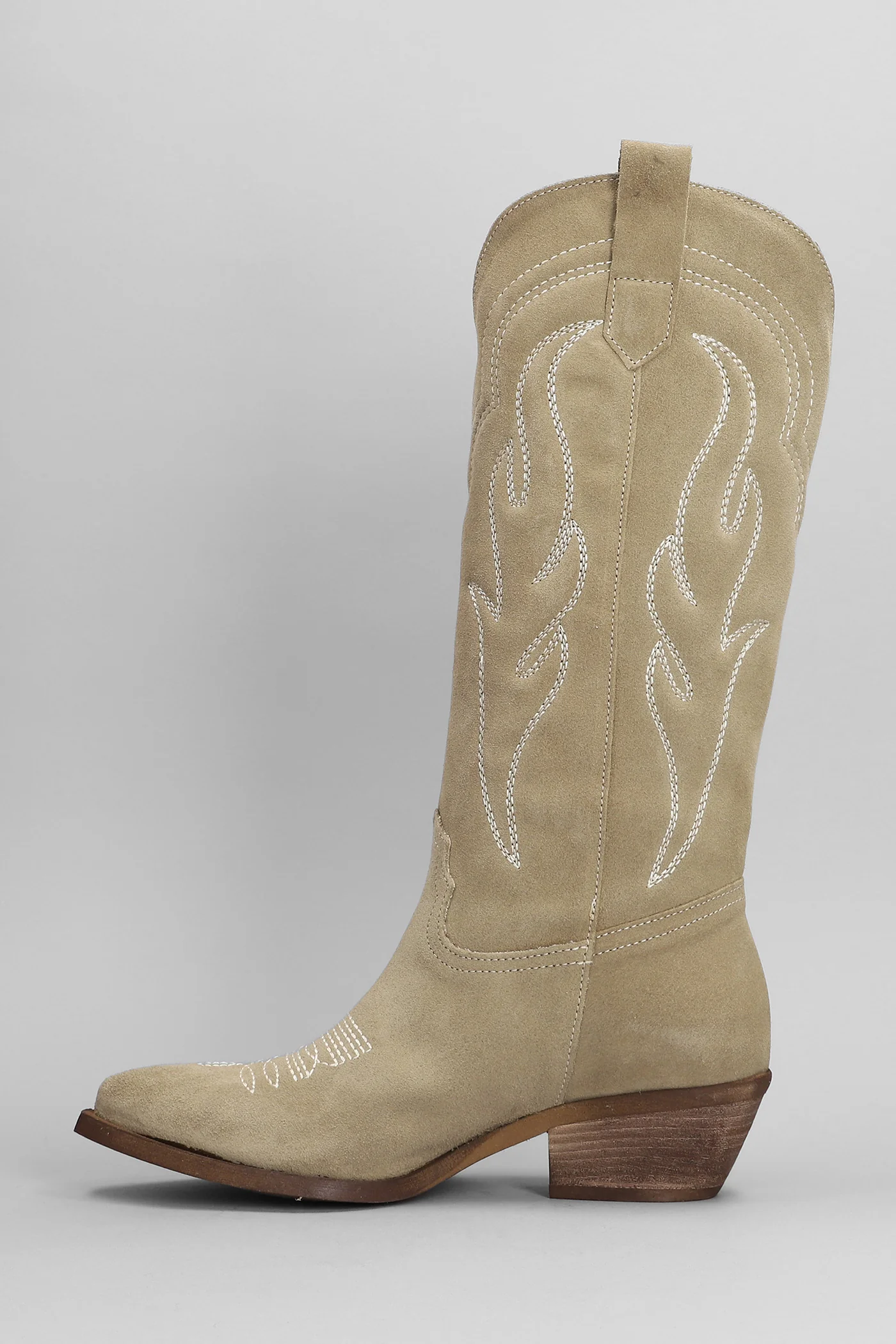 Dominga texan boots in taupe suede - Image 3