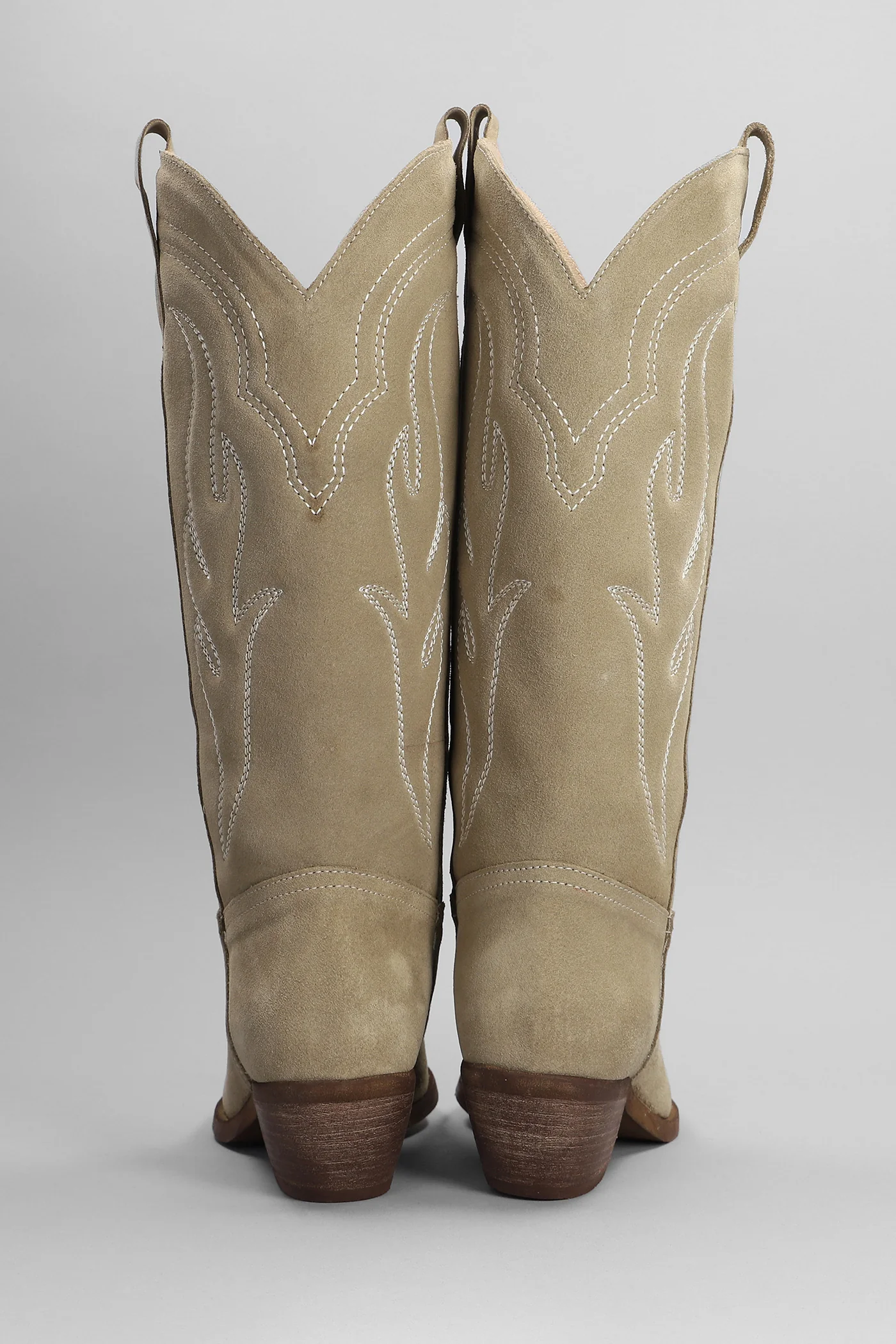 Dominga texan boots in taupe suede - Image 4