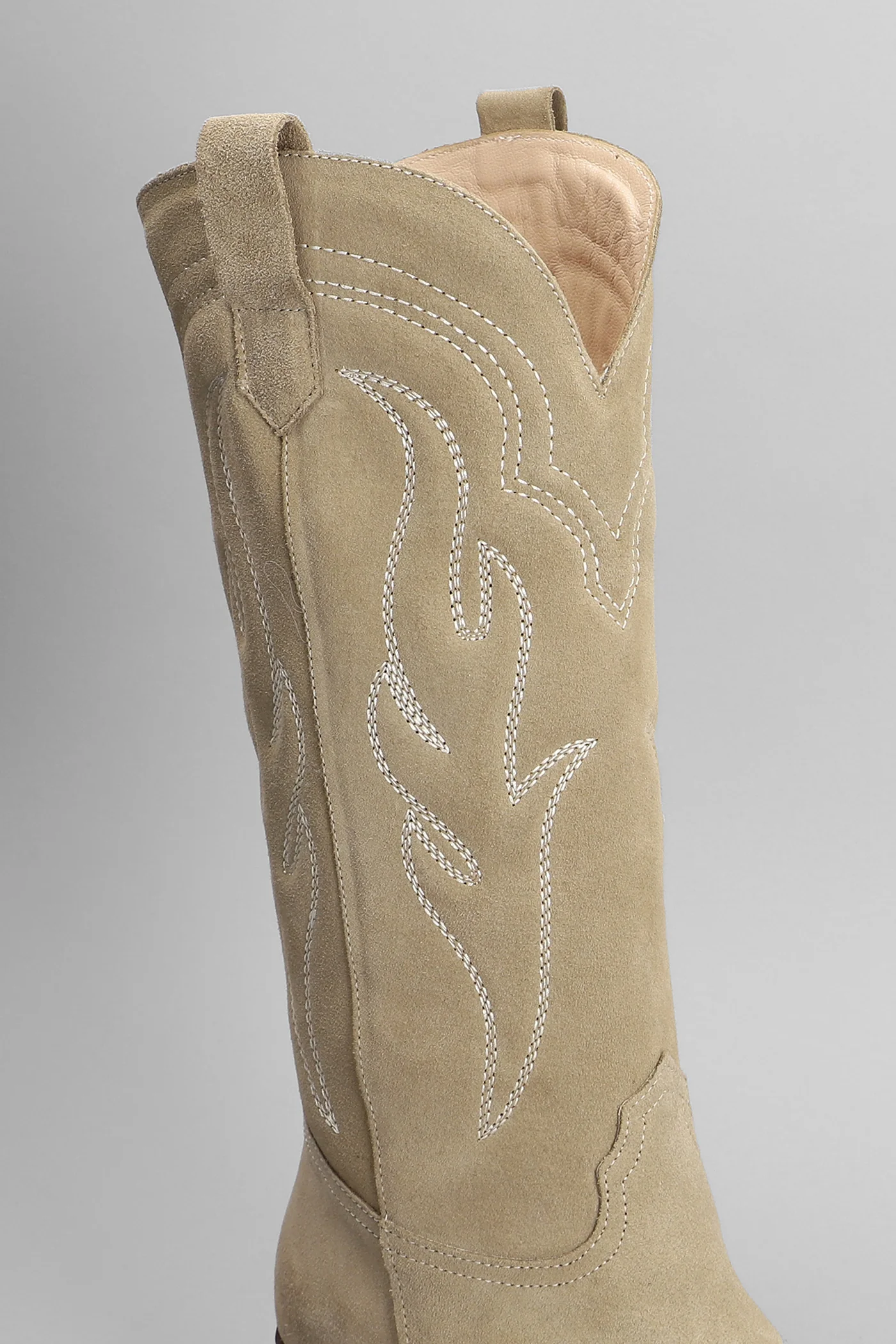Dominga texan boots in taupe suede - Image 5