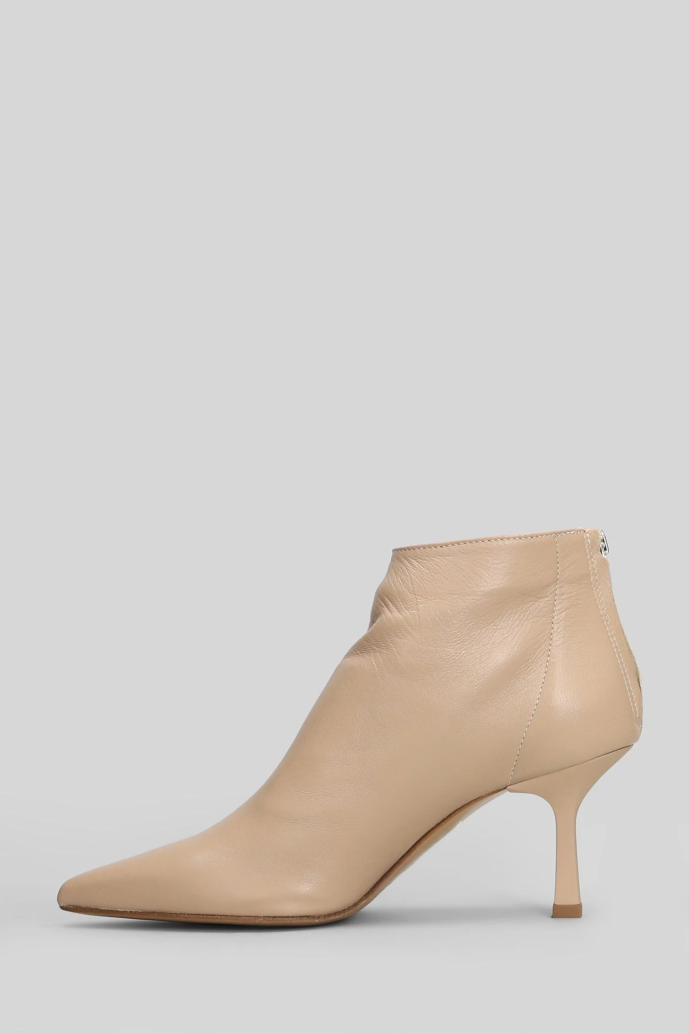 Elise High heels Ankle boots in taupe leather - Image 3