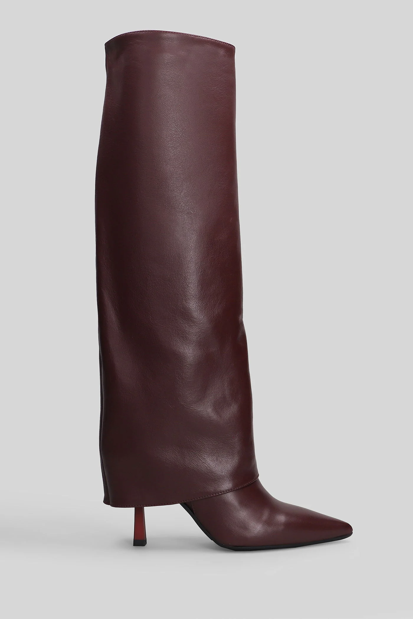 Emily low heels boots in bordeaux leather