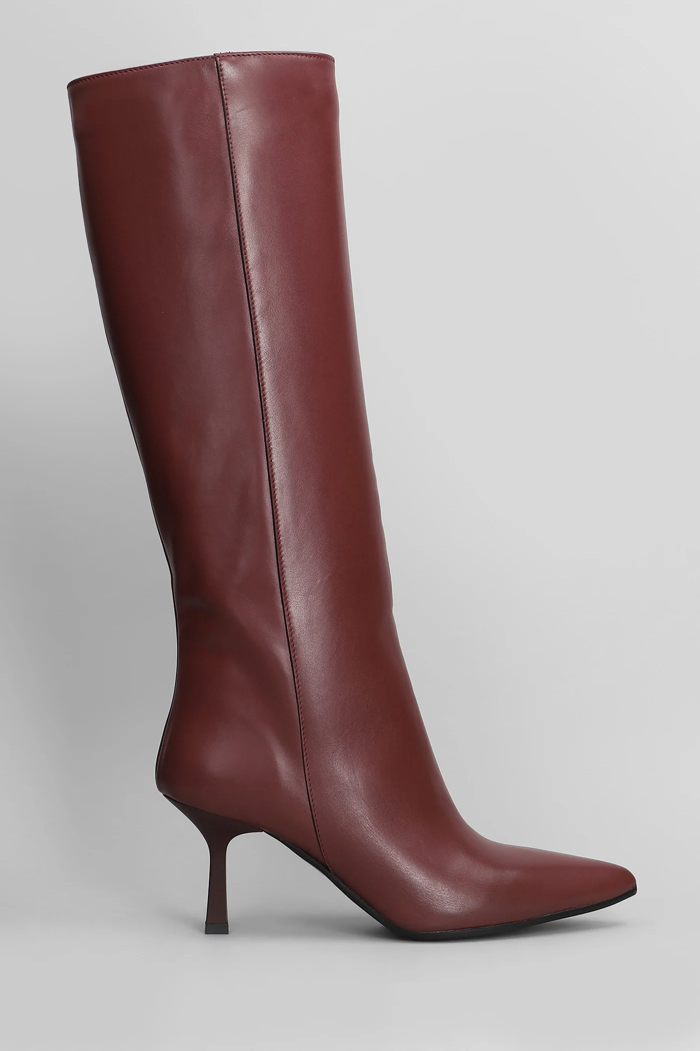 Gilda High heels boots in bordeaux leather