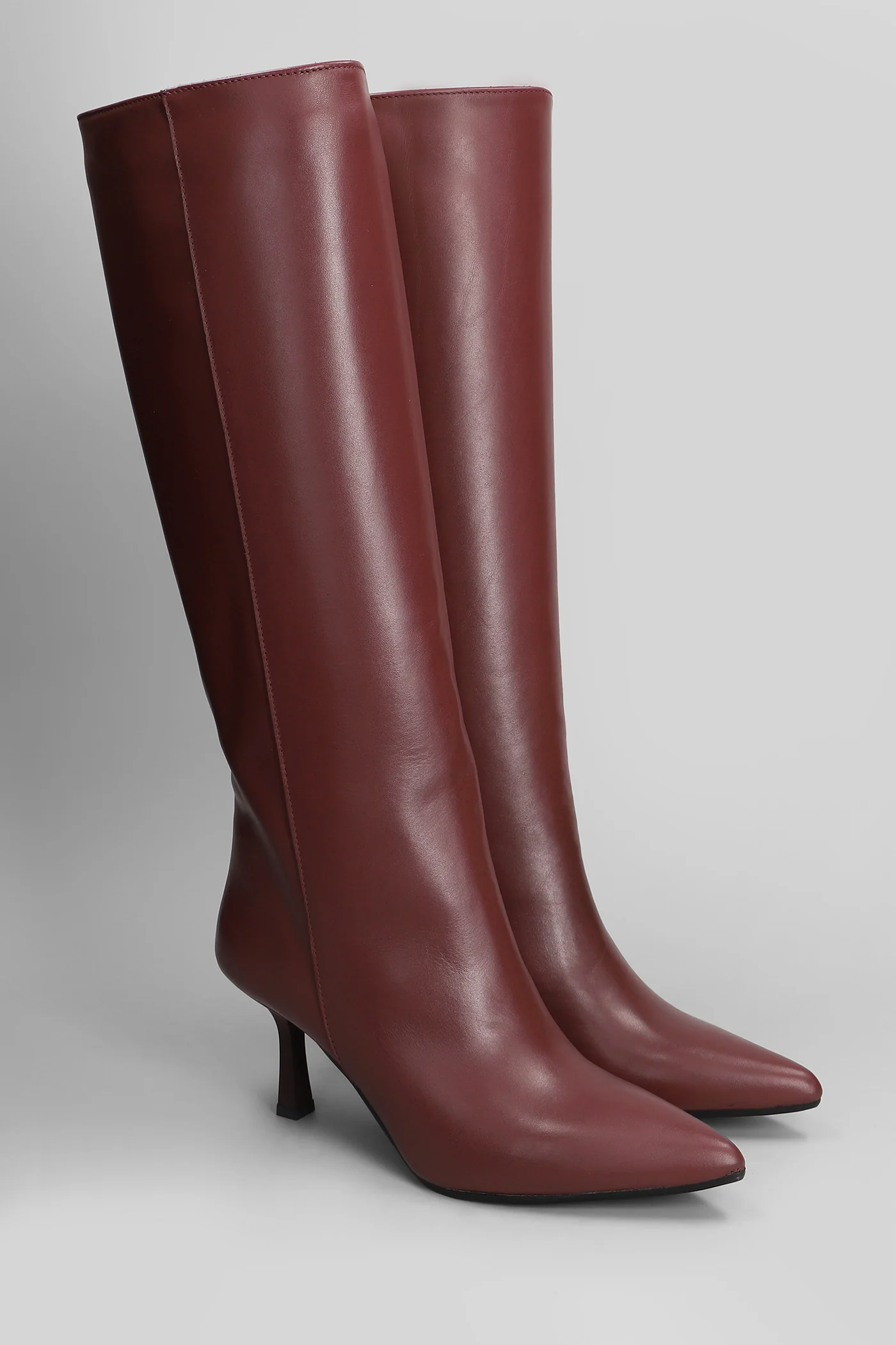 Gilda High heels boots in bordeaux leather - Image 2