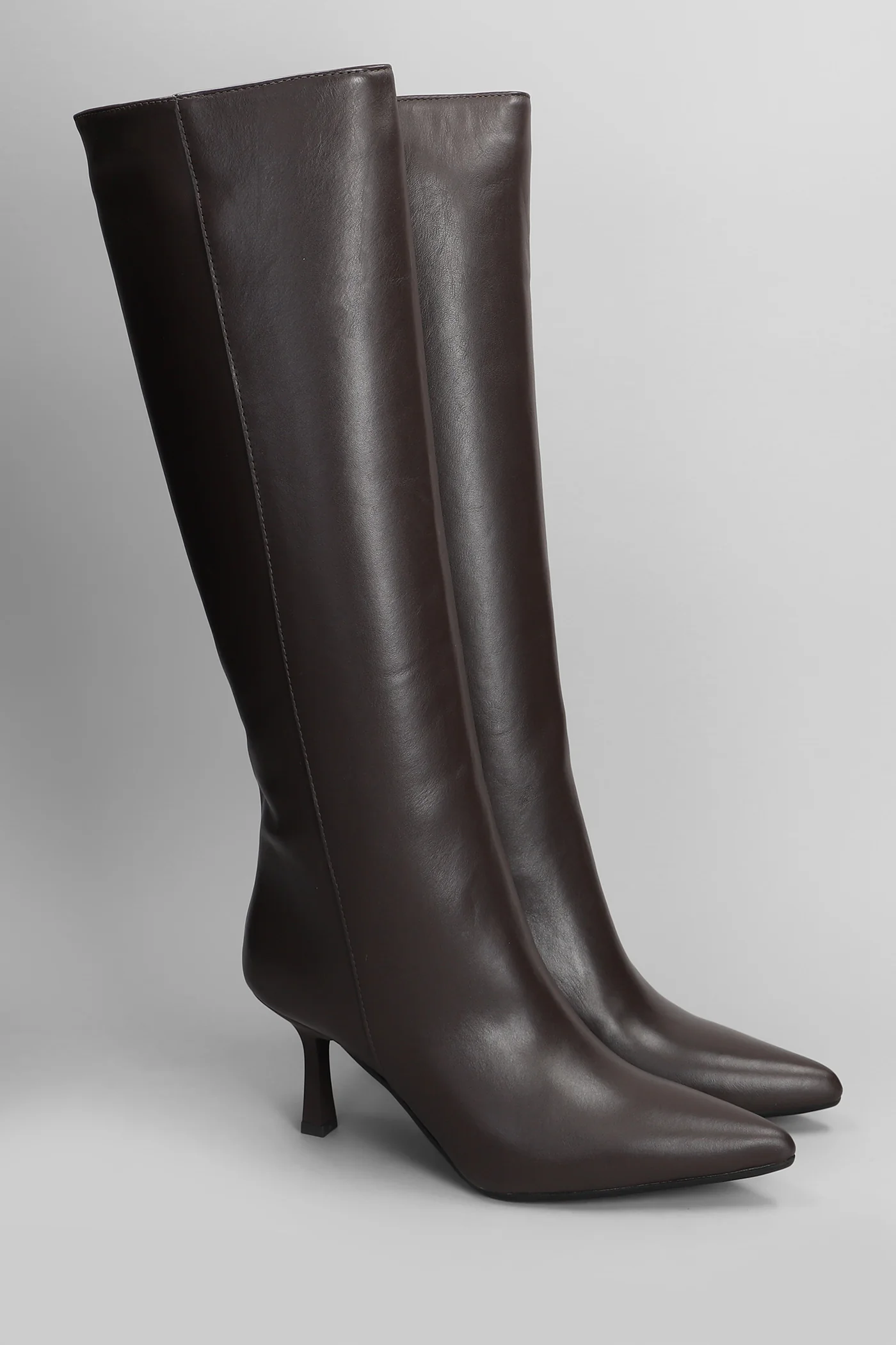 Gilda High heels boots in dark brown leather - Image 2