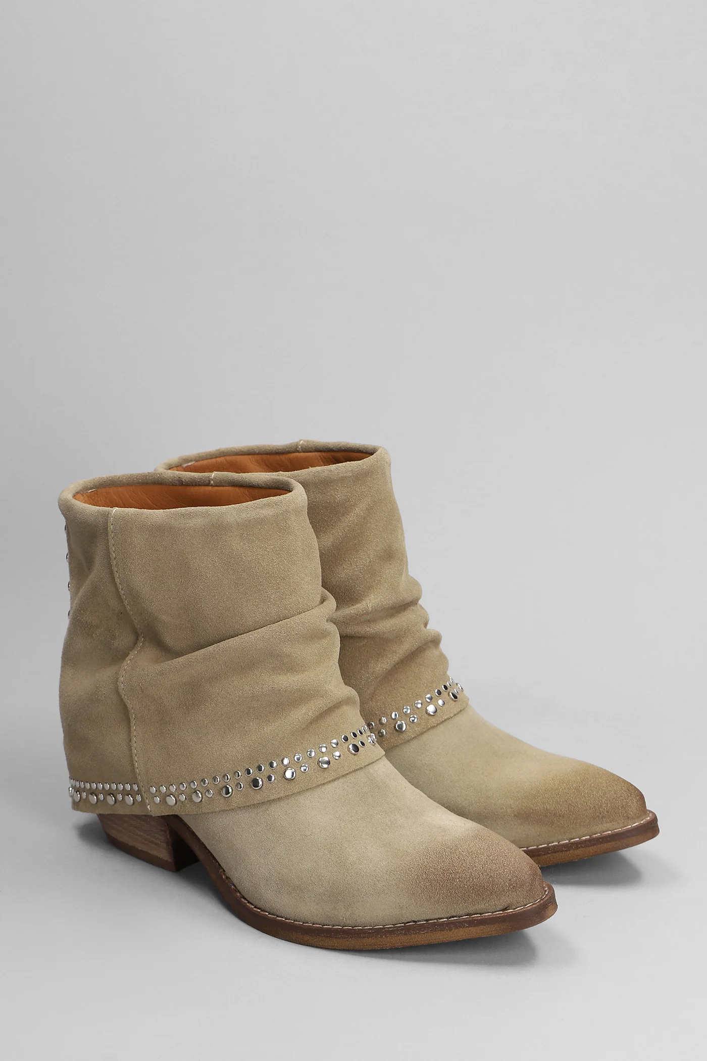 Irina texan Ankle boots in taupe suede - Image 2