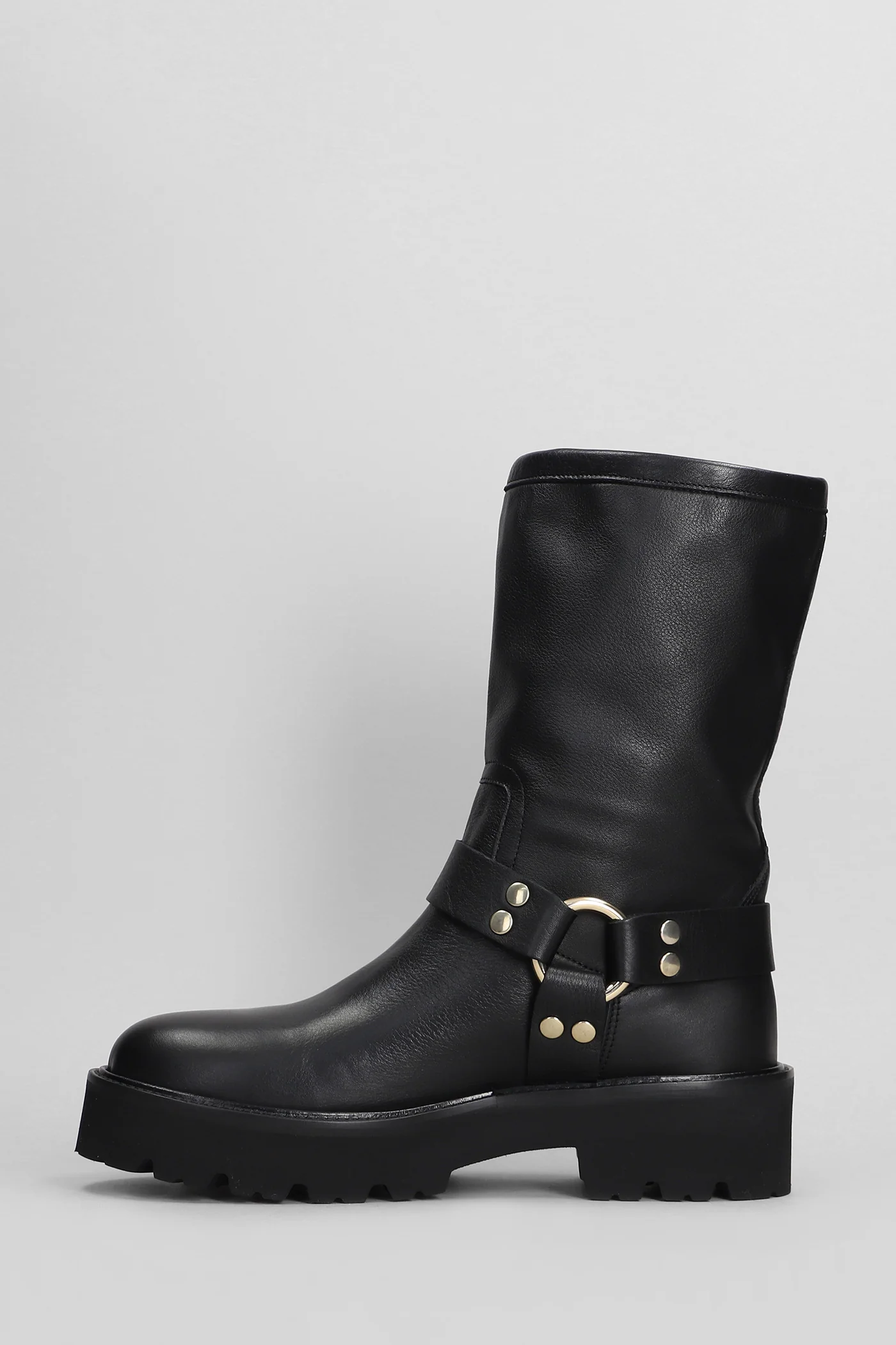 Liam Combat boots in black leather - Image 3