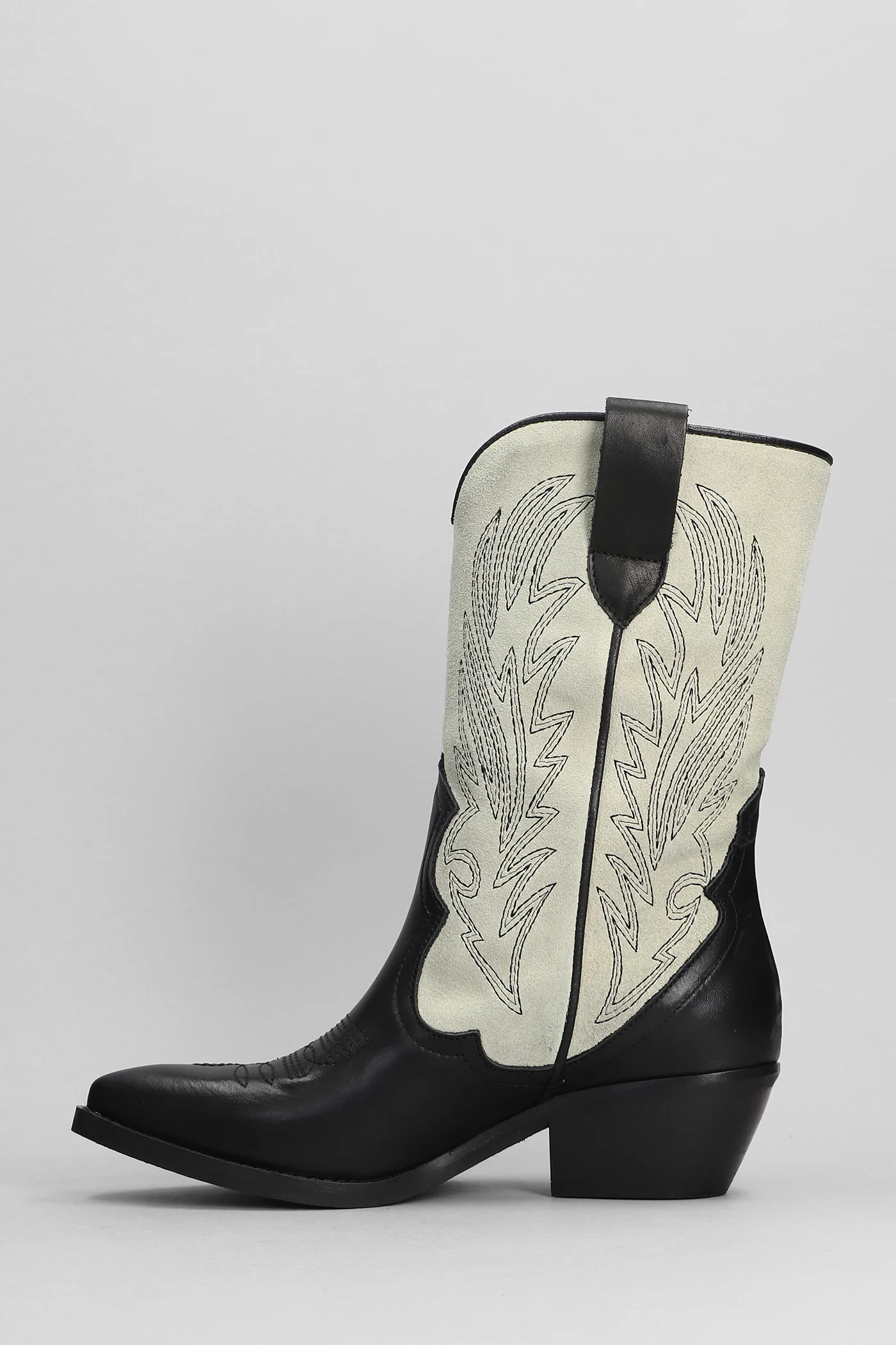 Lima texan Ankle boots in black suede and leather - Image 3