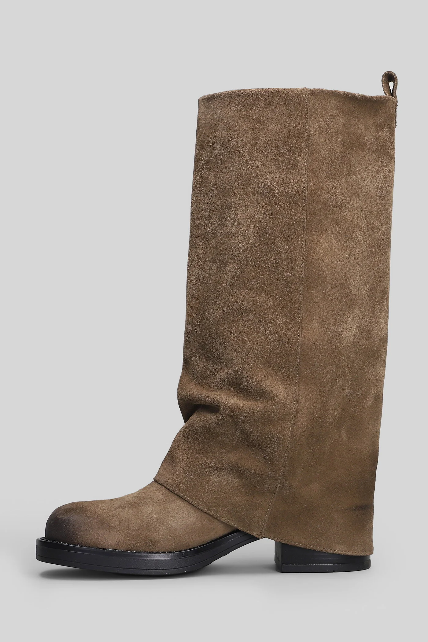 Manchester low heels boots in taupe suede - Image 3