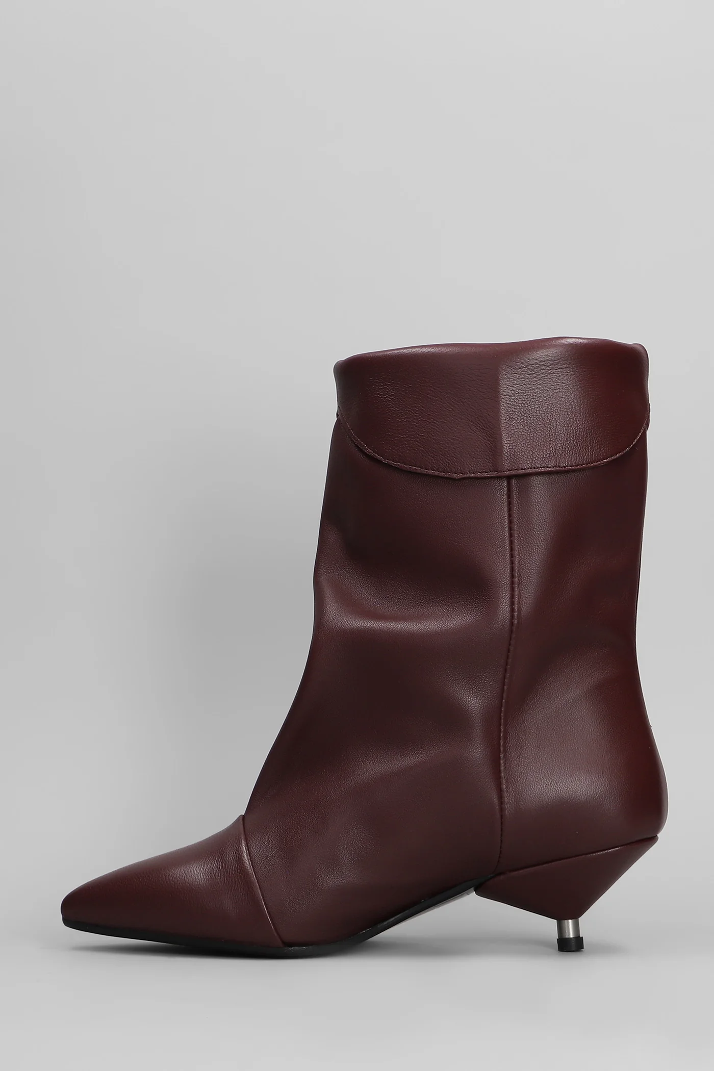 Miriam low heels Ankle boots in bordeaux leather - Image 3