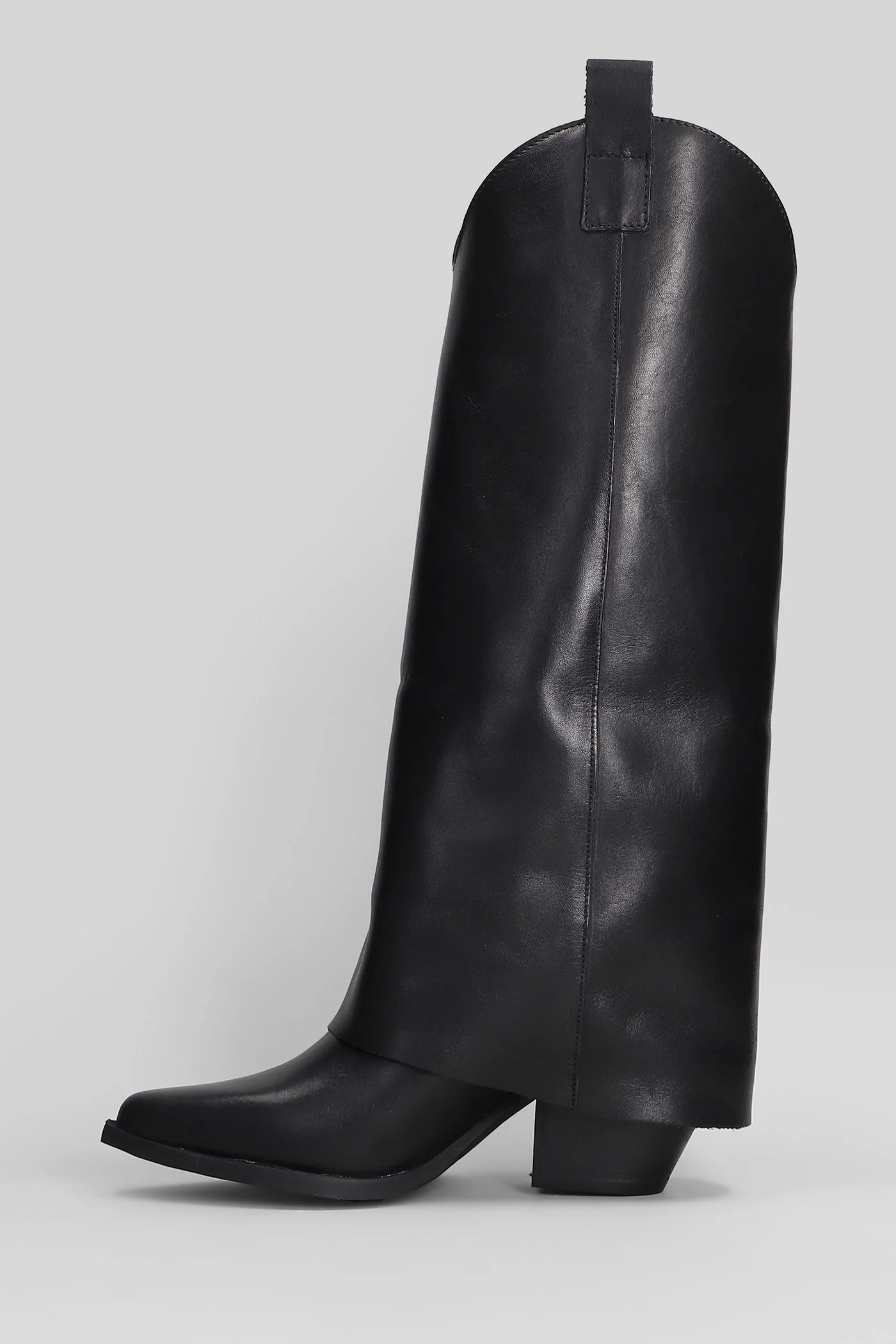 Natasha texan boots in black leather - Image 3