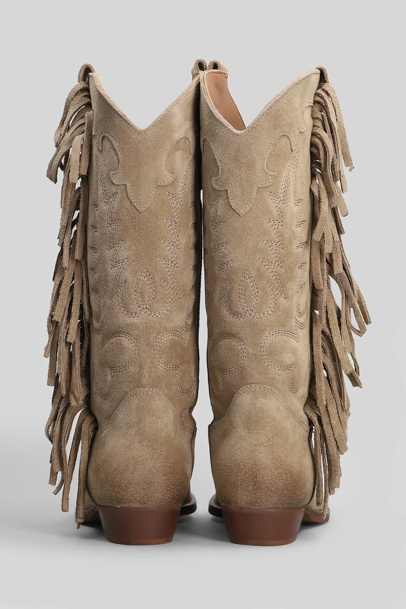 Oklahoma texan boots in beige suede - Image 4
