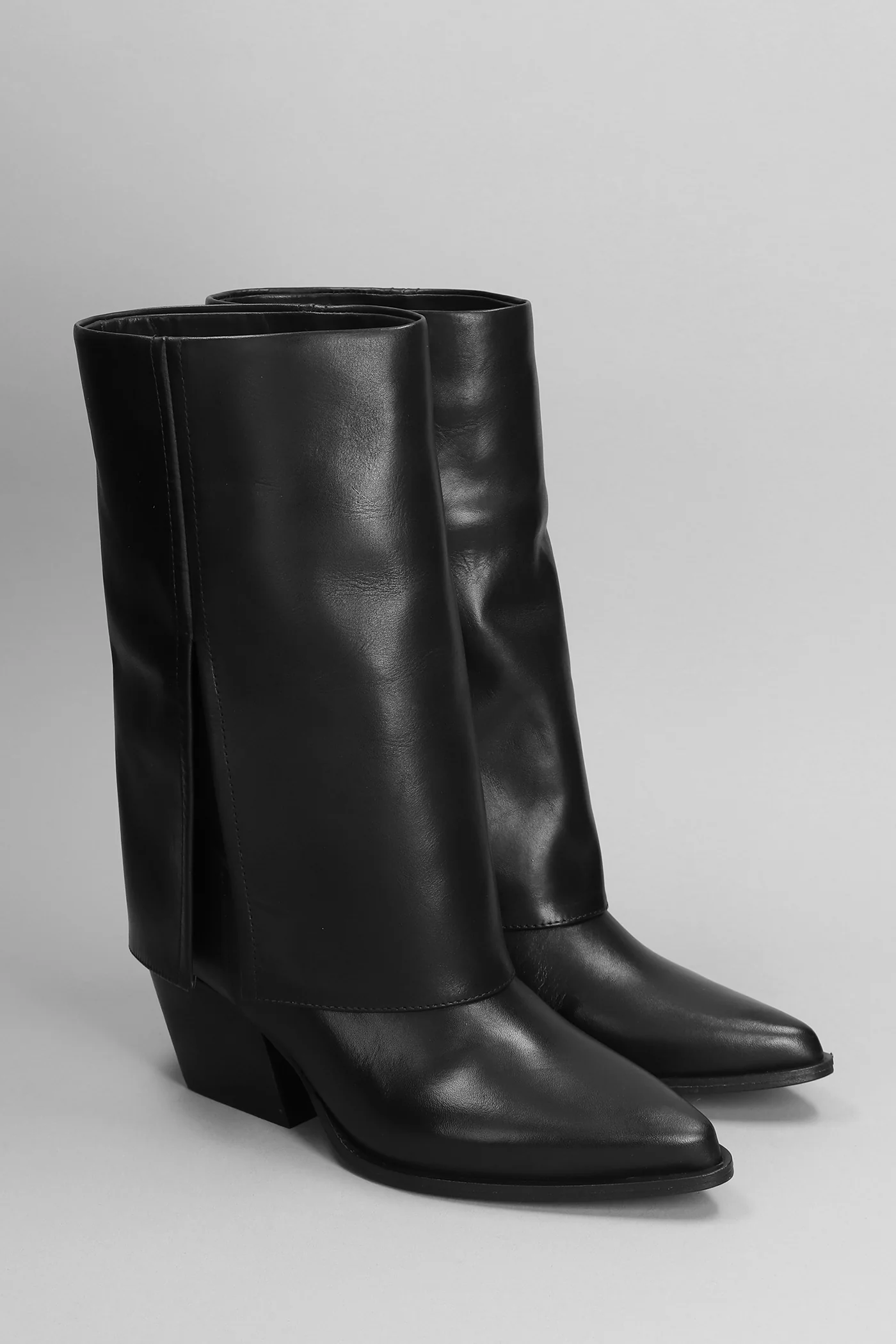 Santa Fe texan Ankle boots in black leather - Image 2