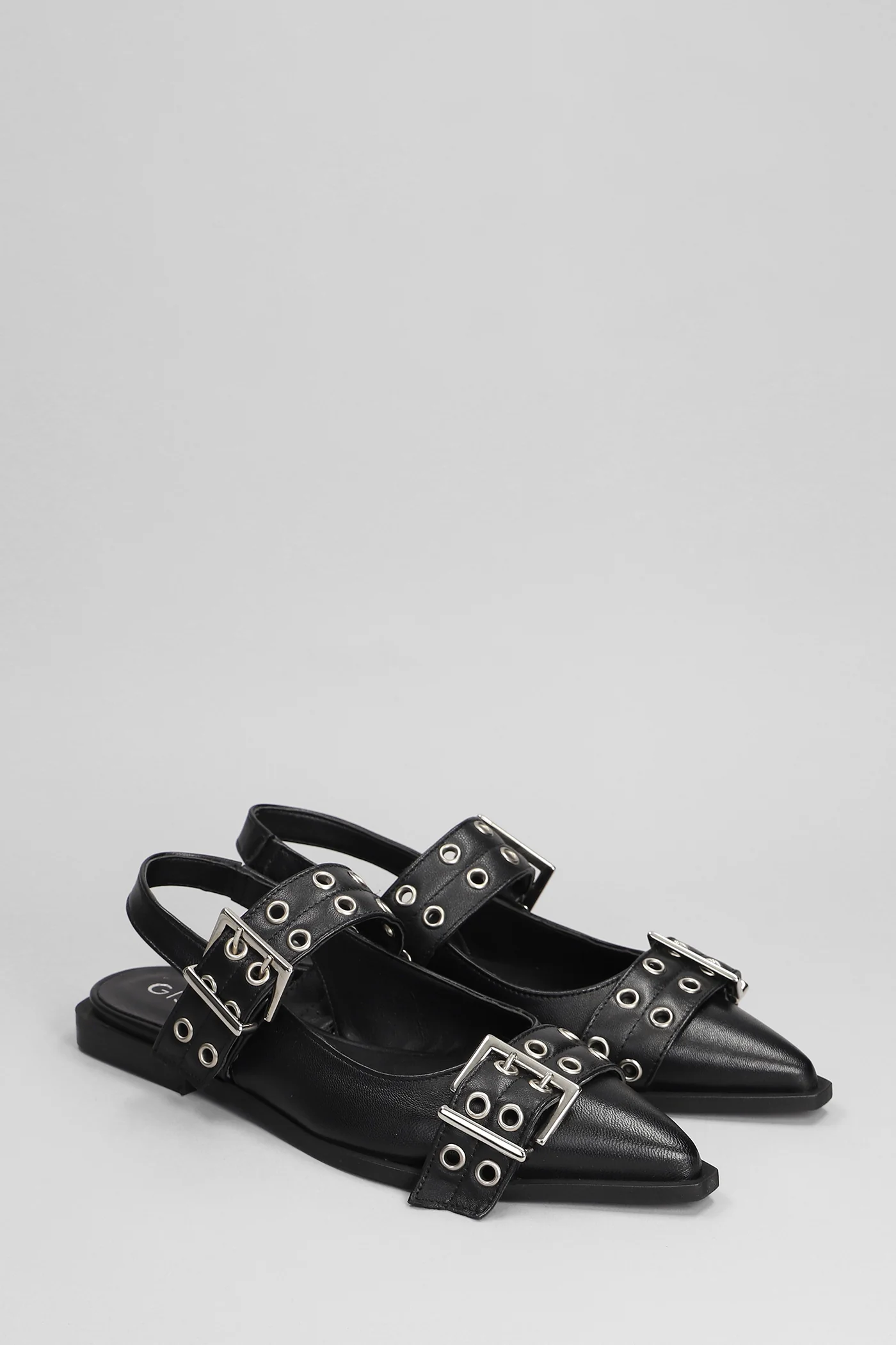 Saturno Ballet flats in black leather - Image 2