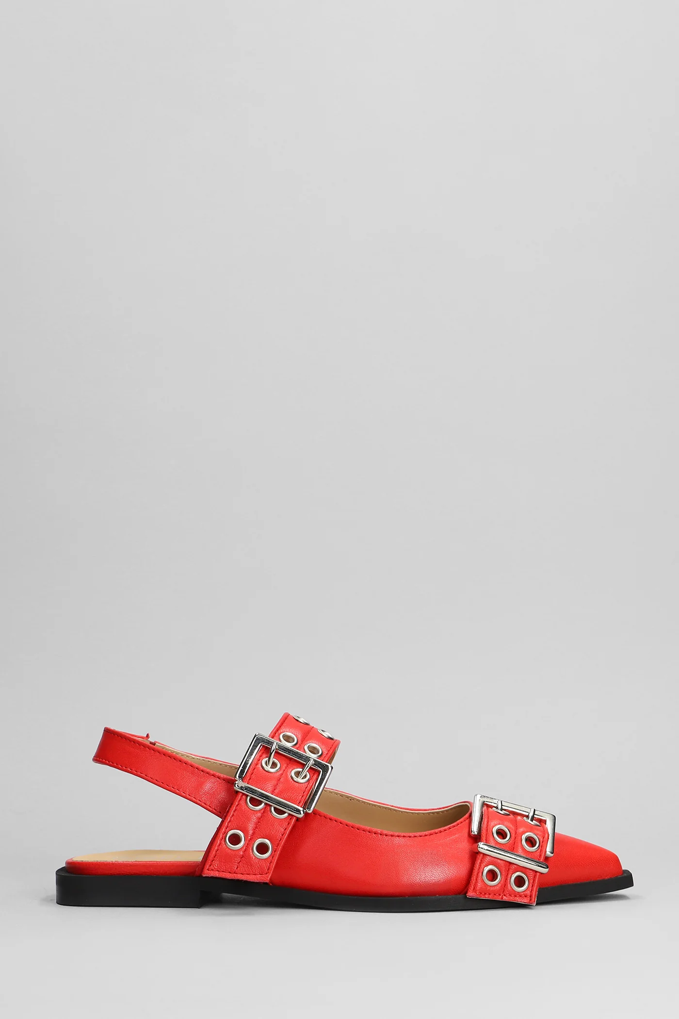 Saturno Ballet flats in red leather