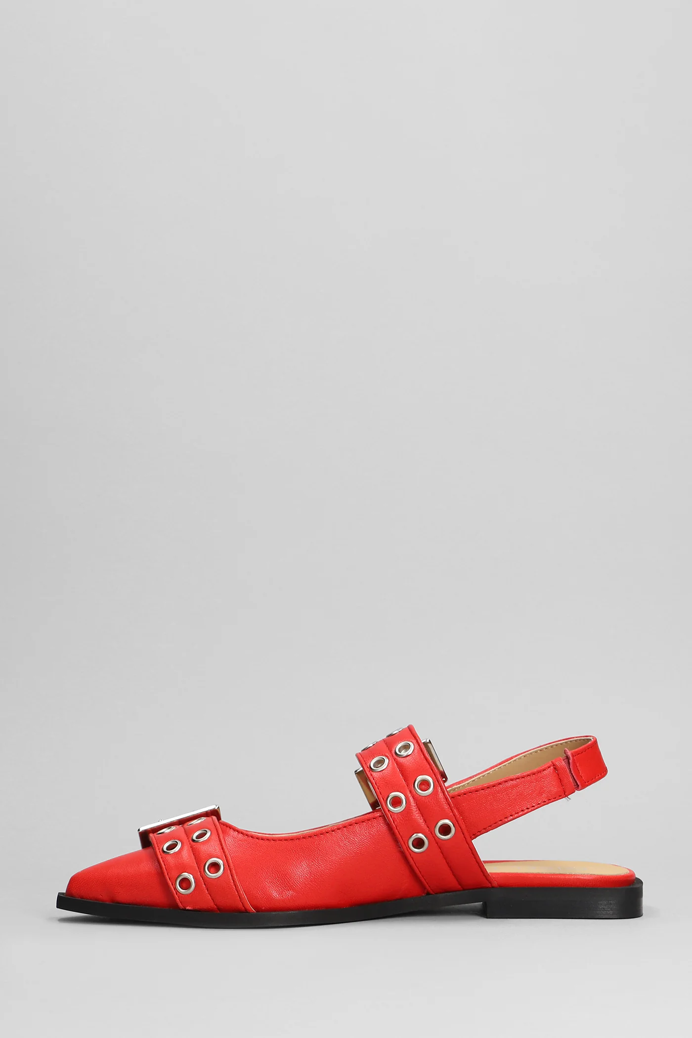 Saturno Ballet flats in red leather - Image 3