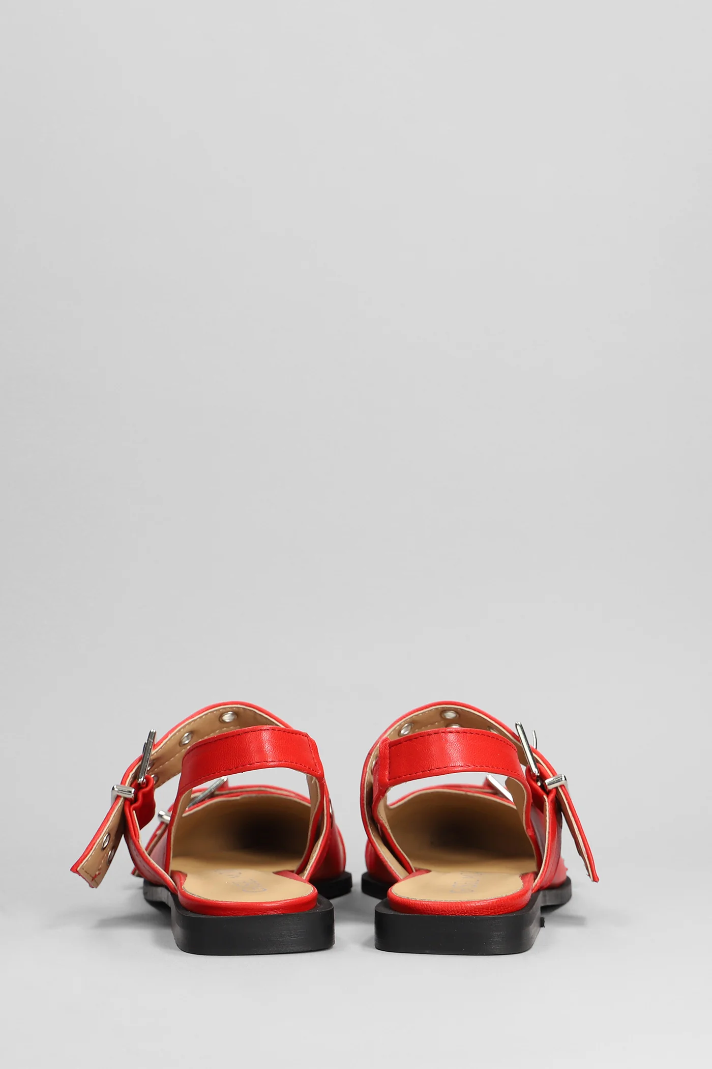 Saturno Ballet flats in red leather - Image 4