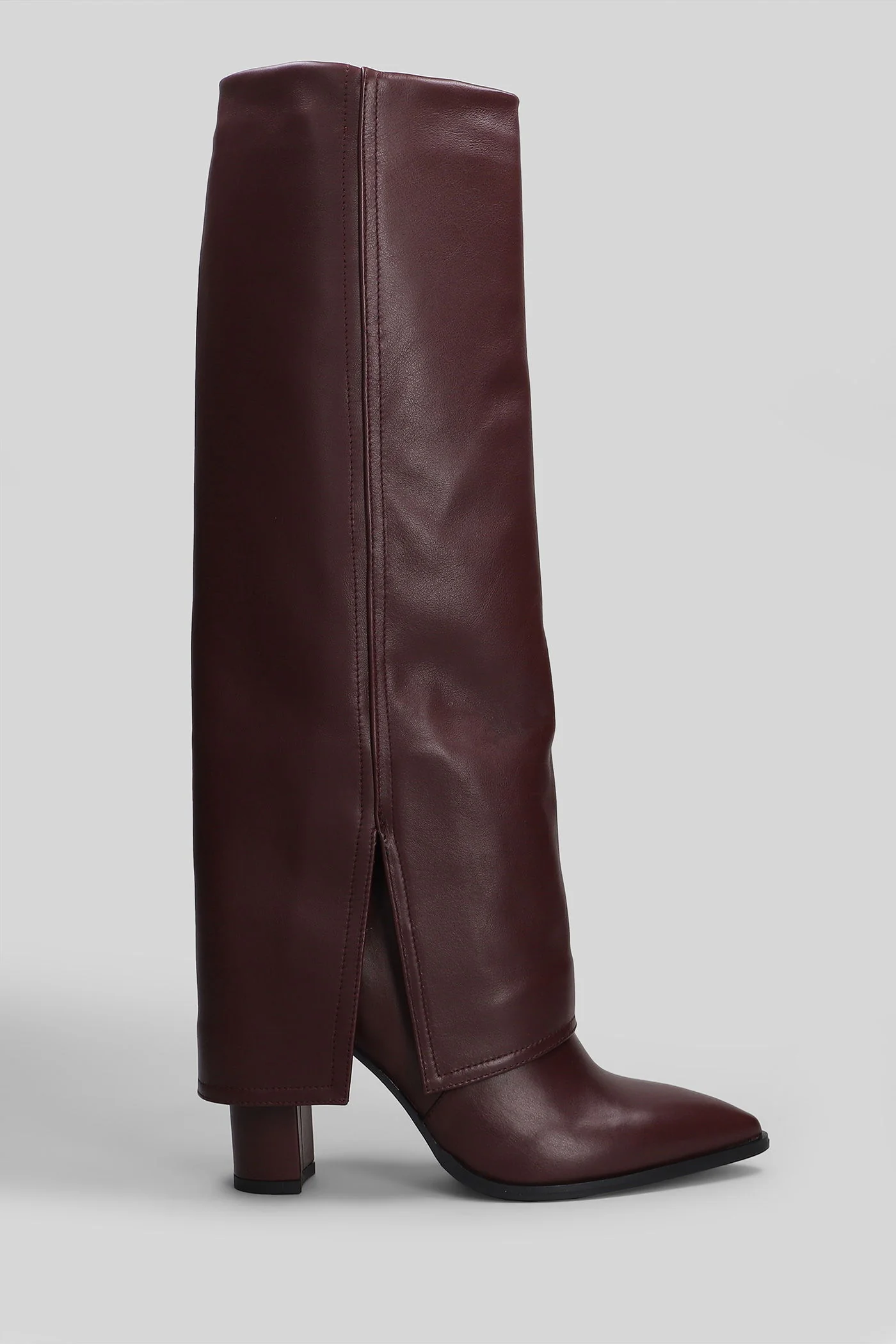 Teddy High heels boots in bordeaux leather