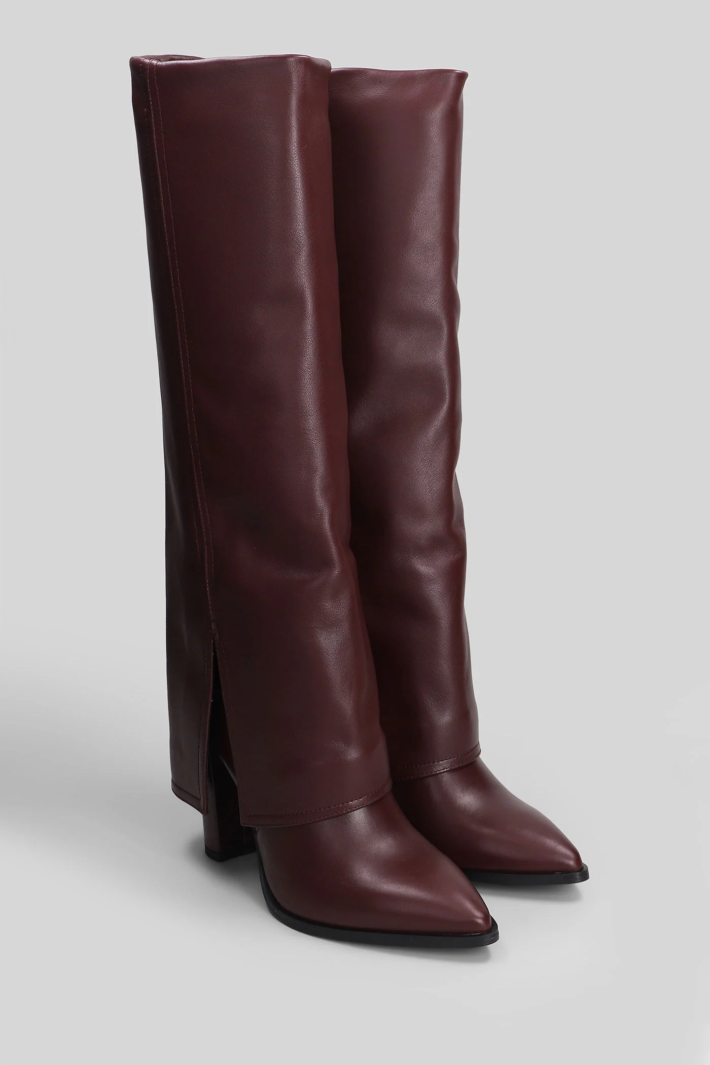 Teddy High heels boots in bordeaux leather - Image 2