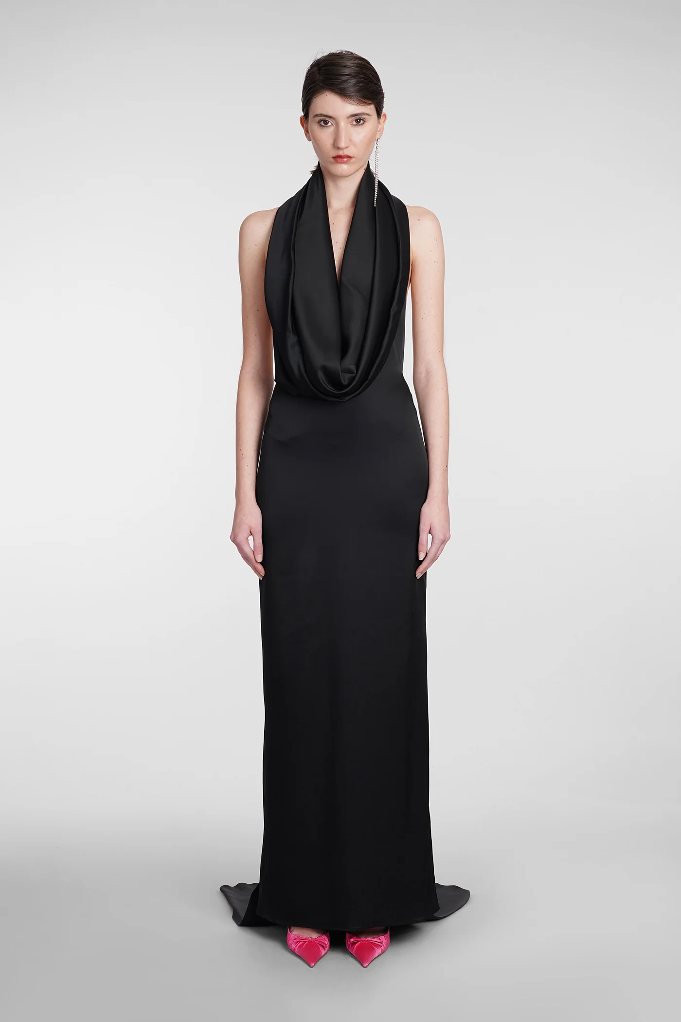 Dress woman  in black acetate