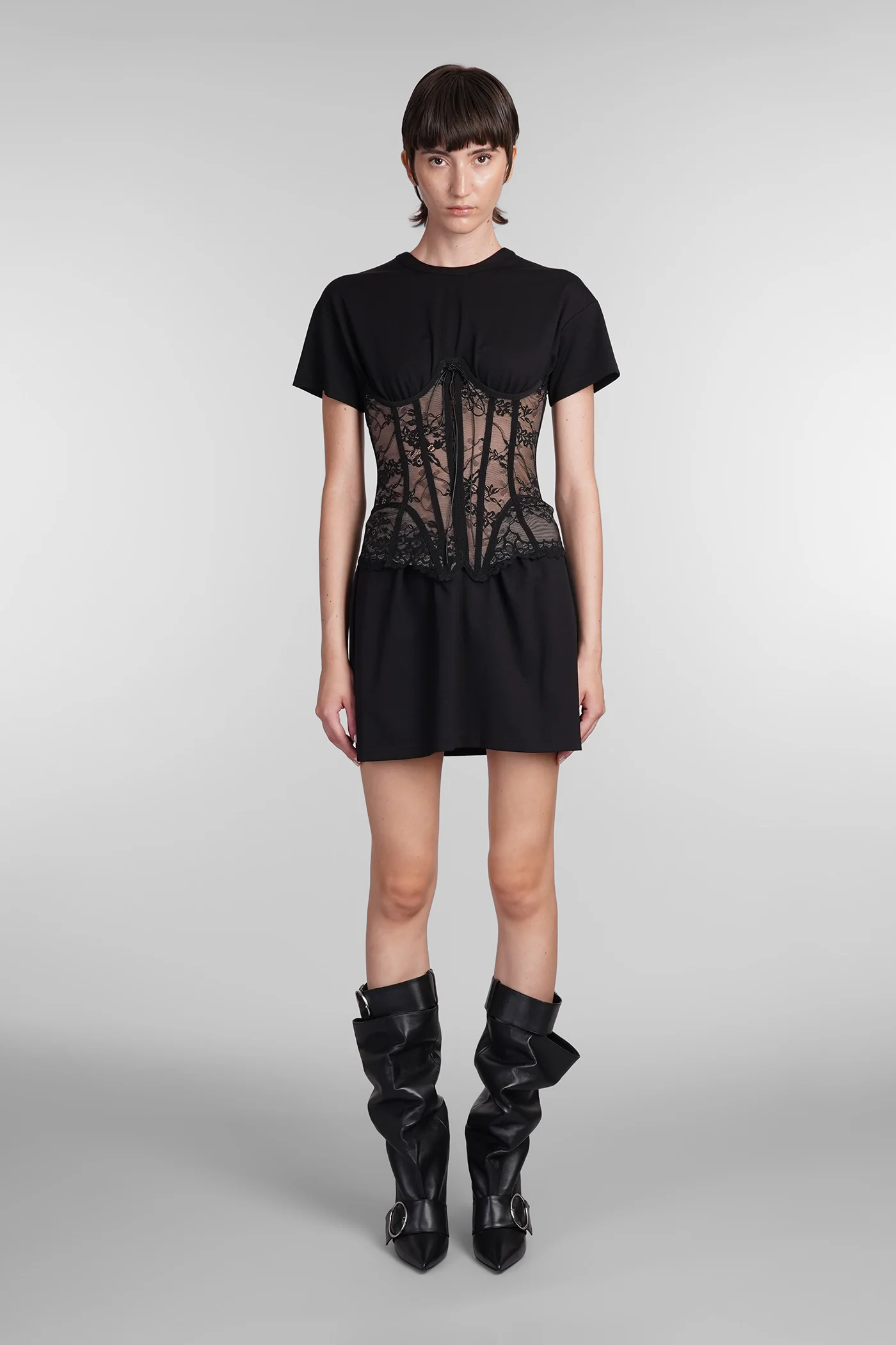 Dress woman  in black cotton