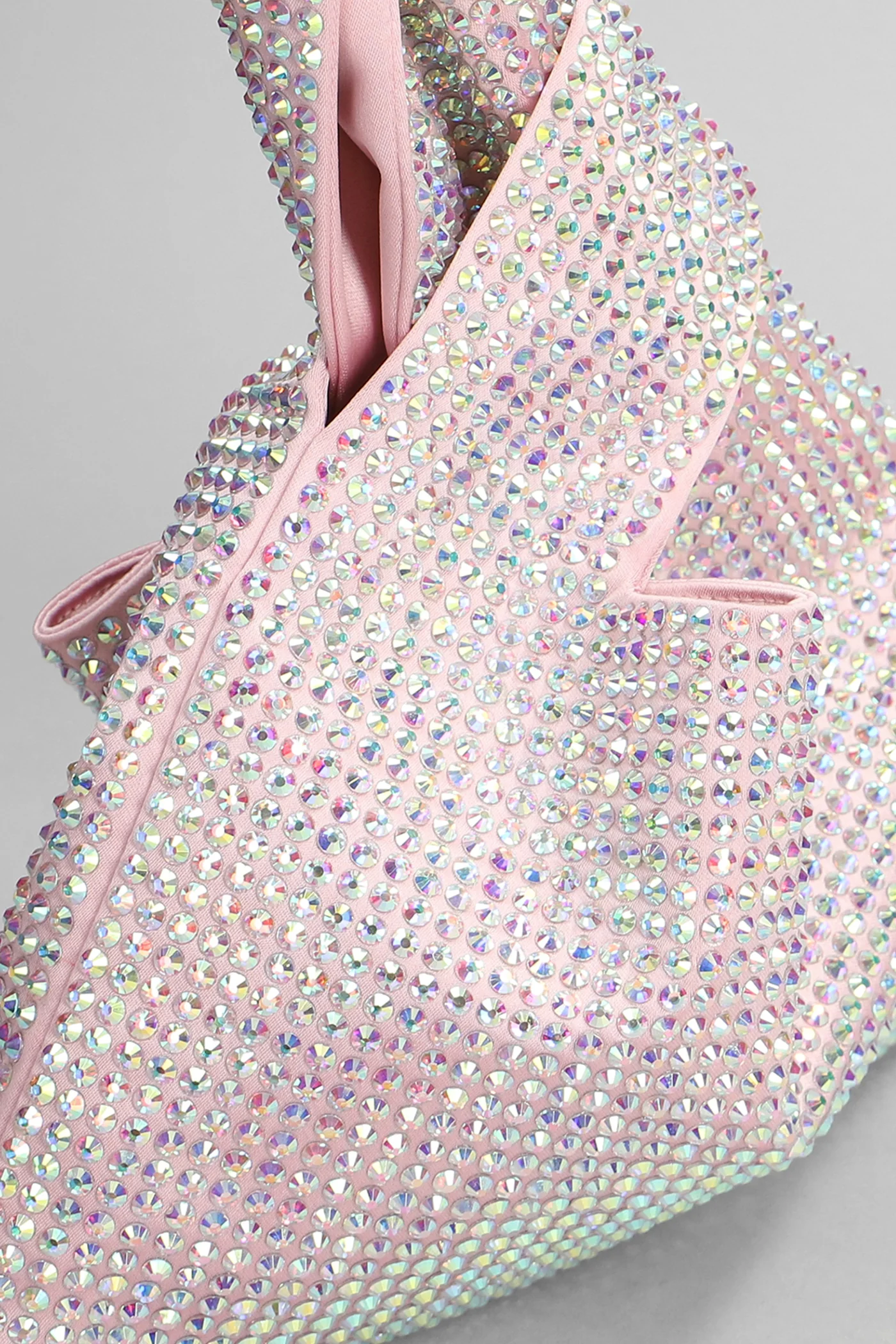 Hand bag in rose-pink polyester - Image 4