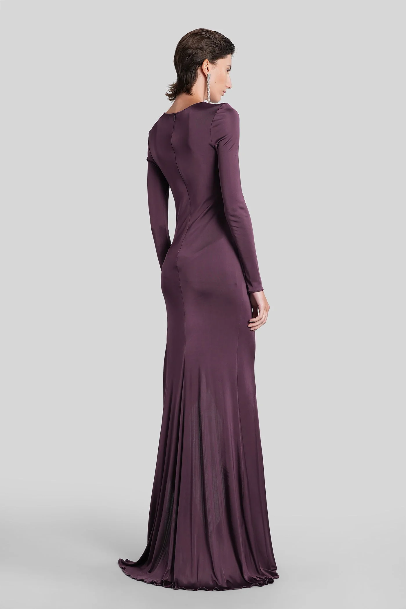Long dress in Viola viscose - Image 3