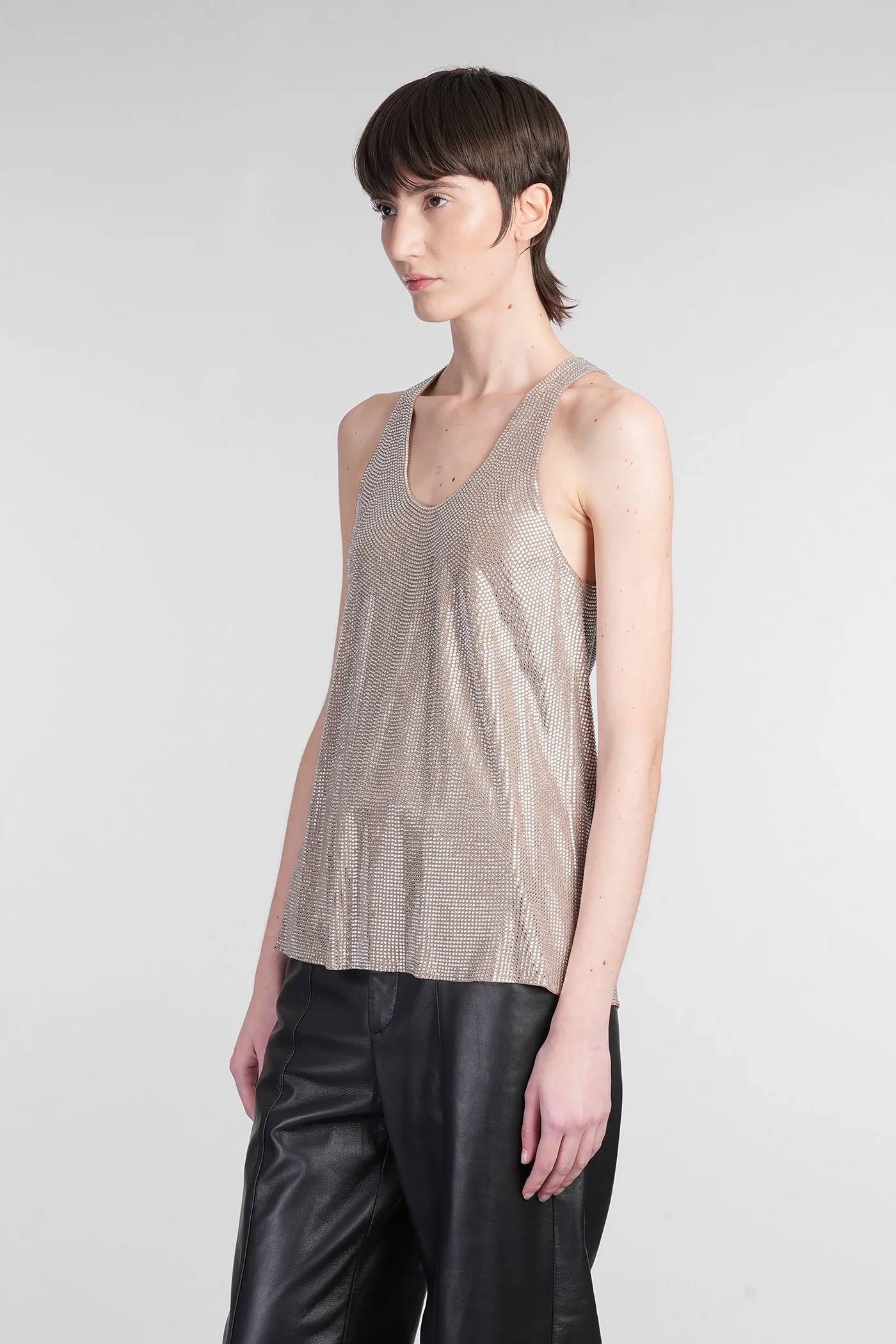 tank Top in beige viscose - Image 4