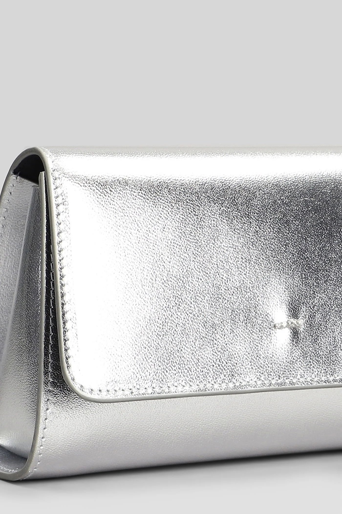 Cleopatra mini Clutch in silver leather - Image 4