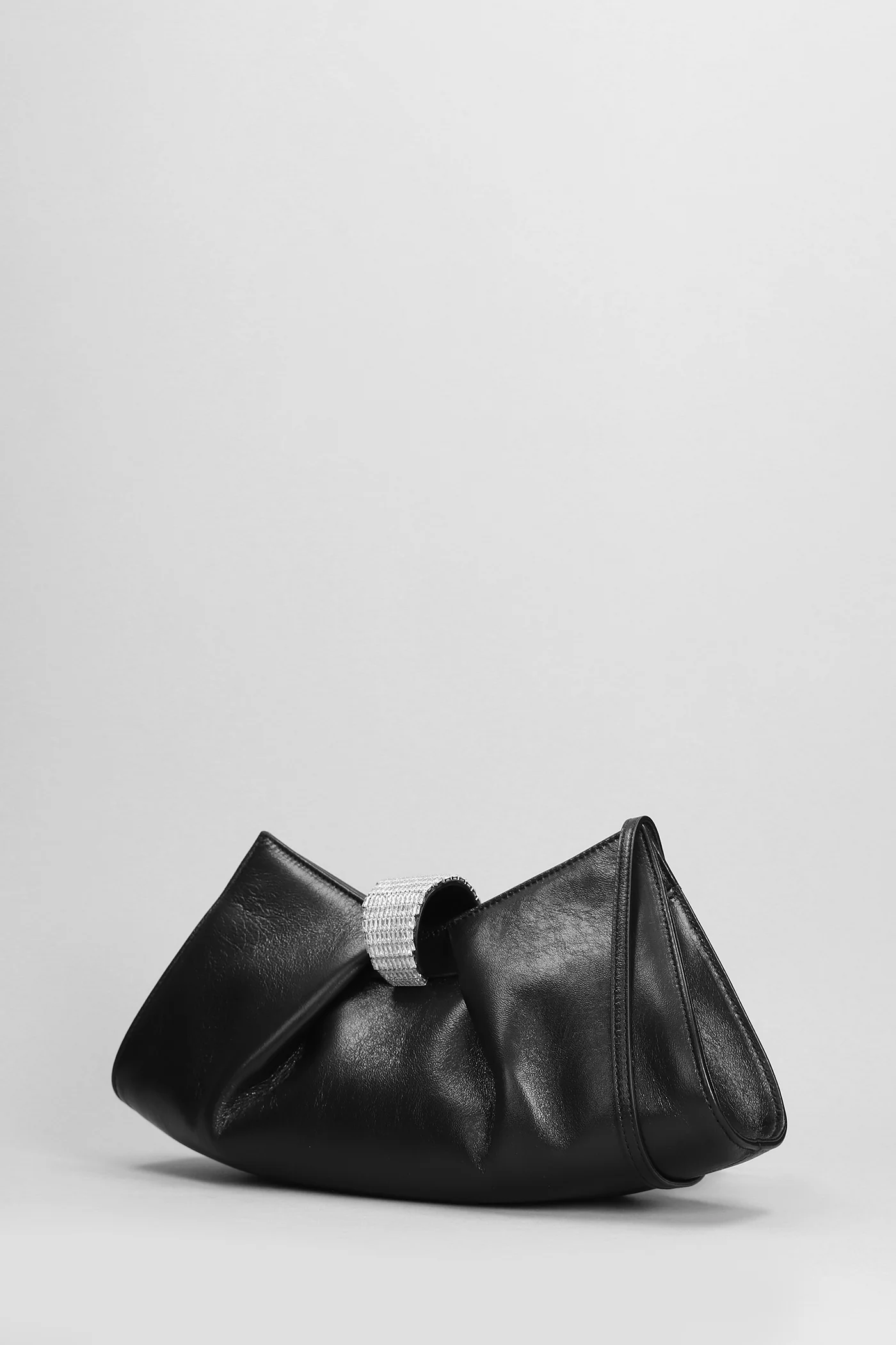 Clutch in black leather - Image 2