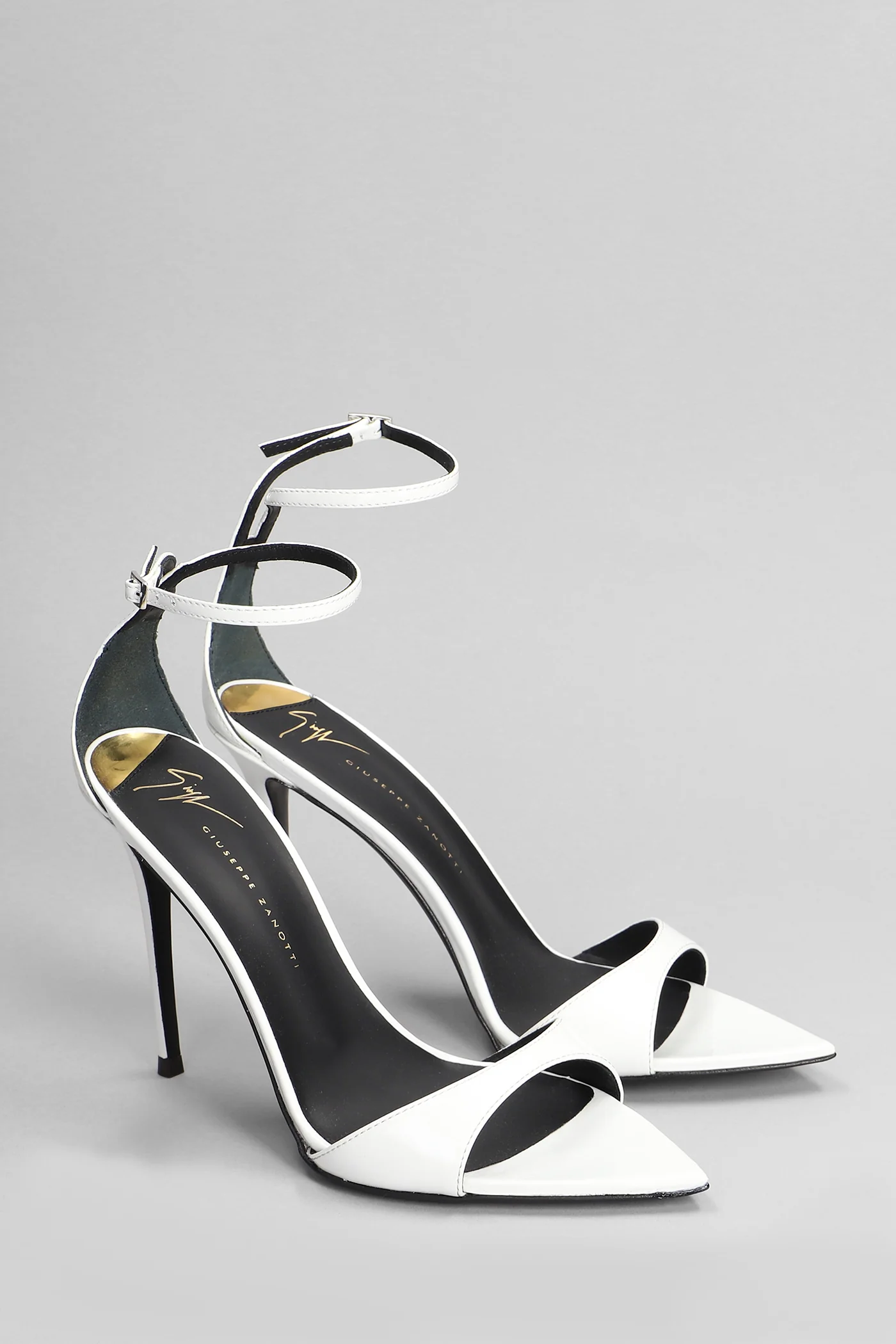 Intrigo strap Sandals in white patent leather - Image 2