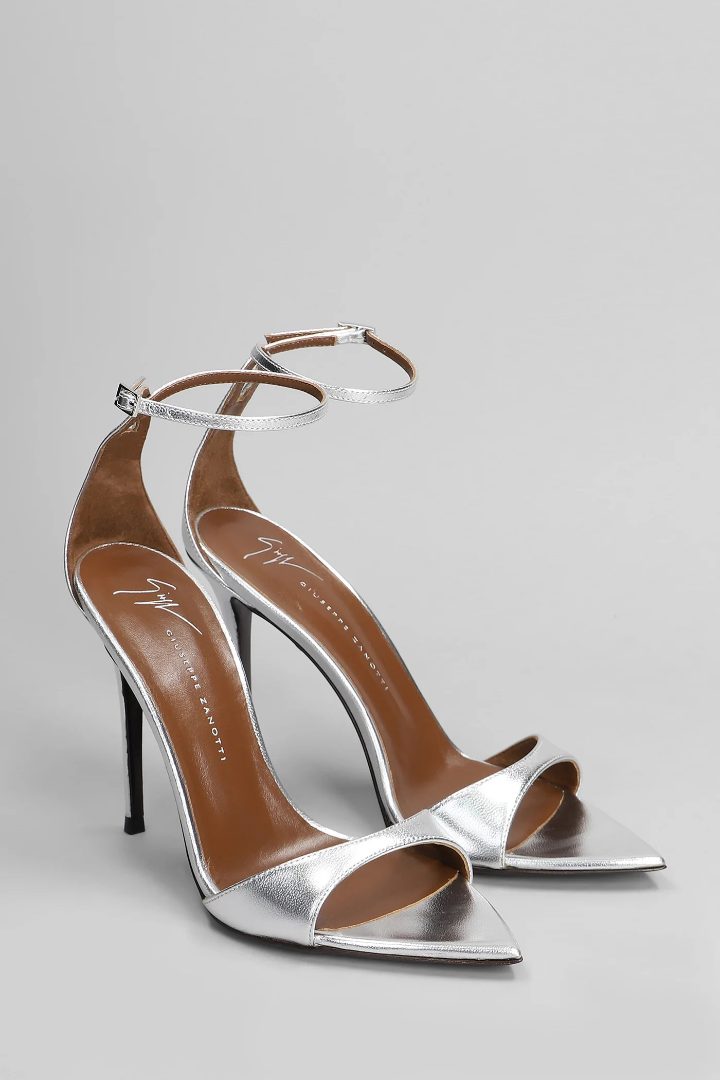Intriigo strap 105 Sandals in silver leather - Image 2