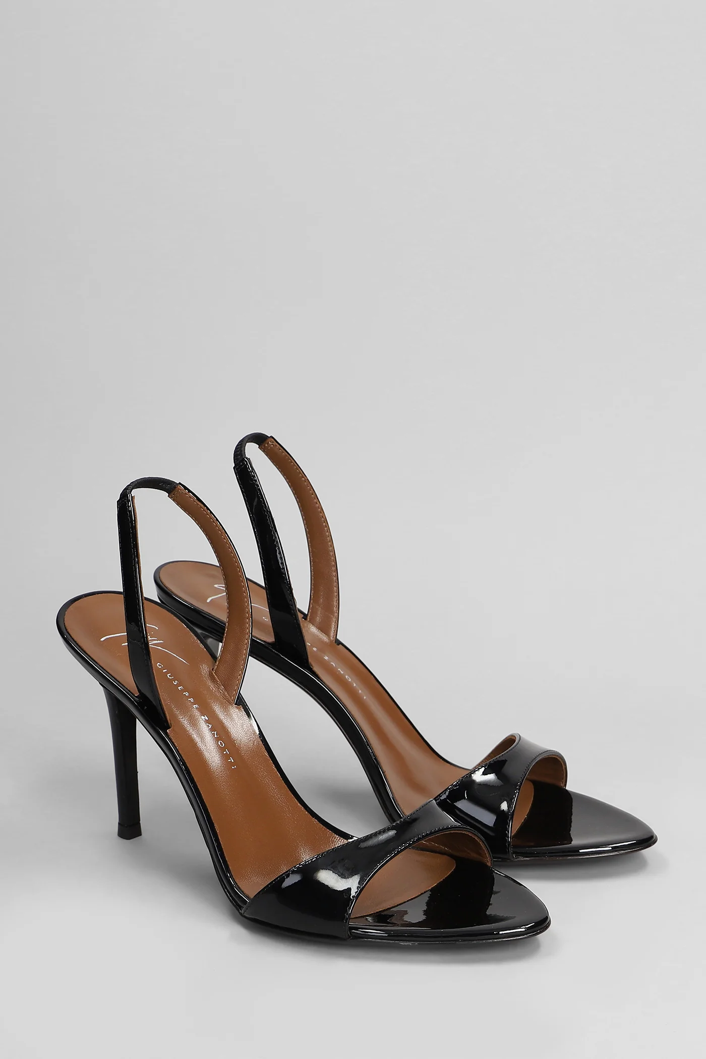 Sandals in black patent leather - Image 2