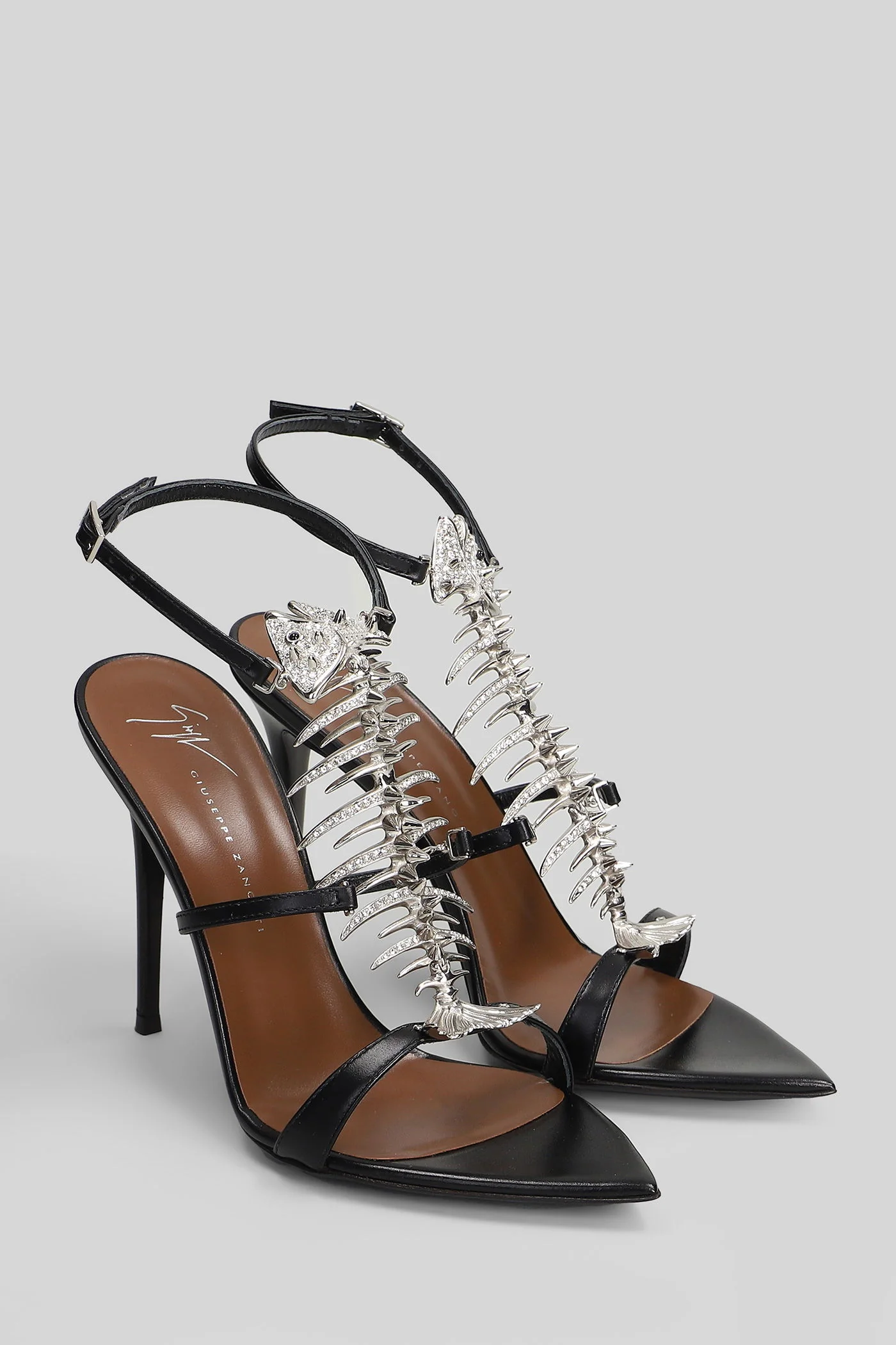 Slim 20. Sandals in black leather - Image 2