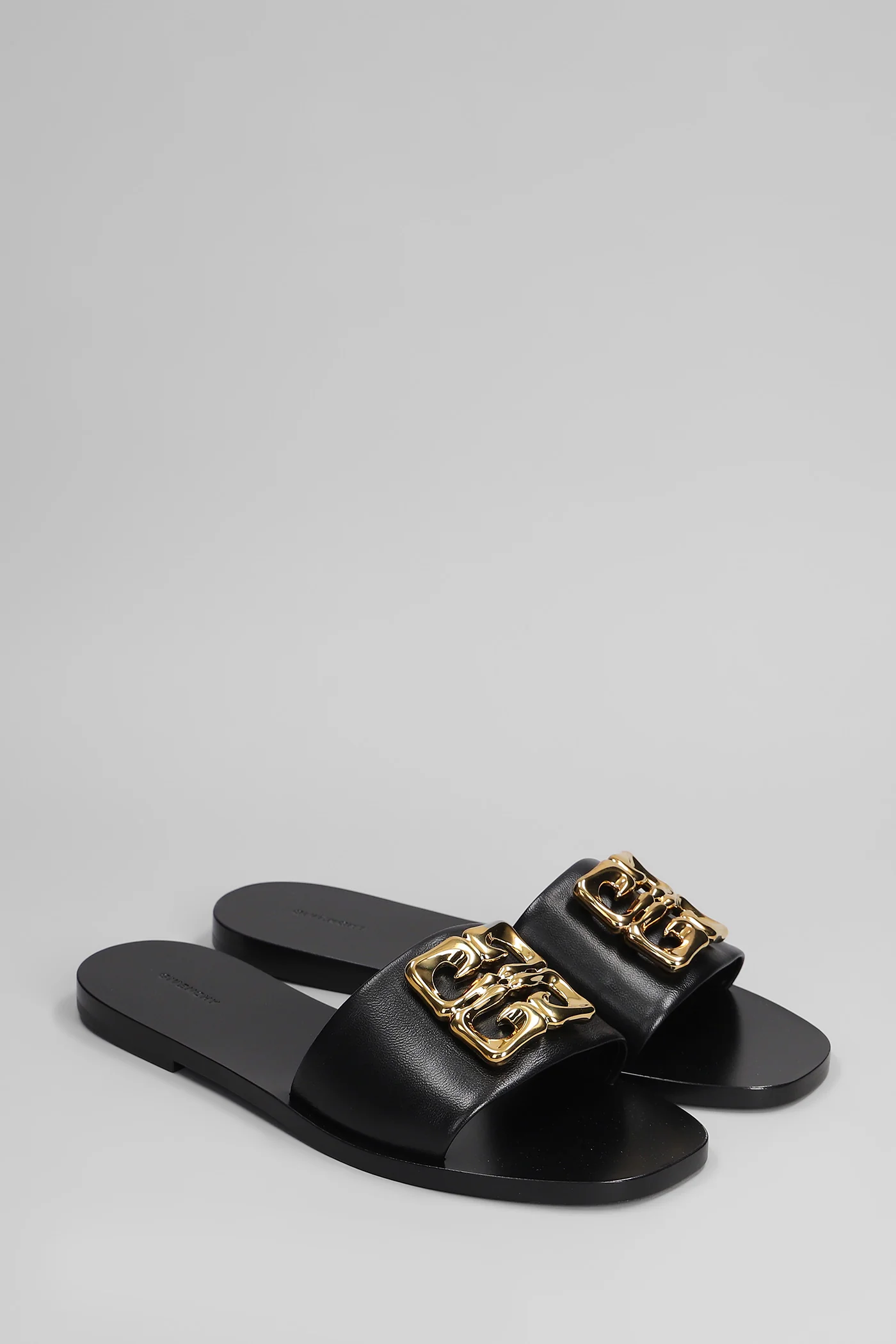 4g liquid Flats in black leather - Image 2