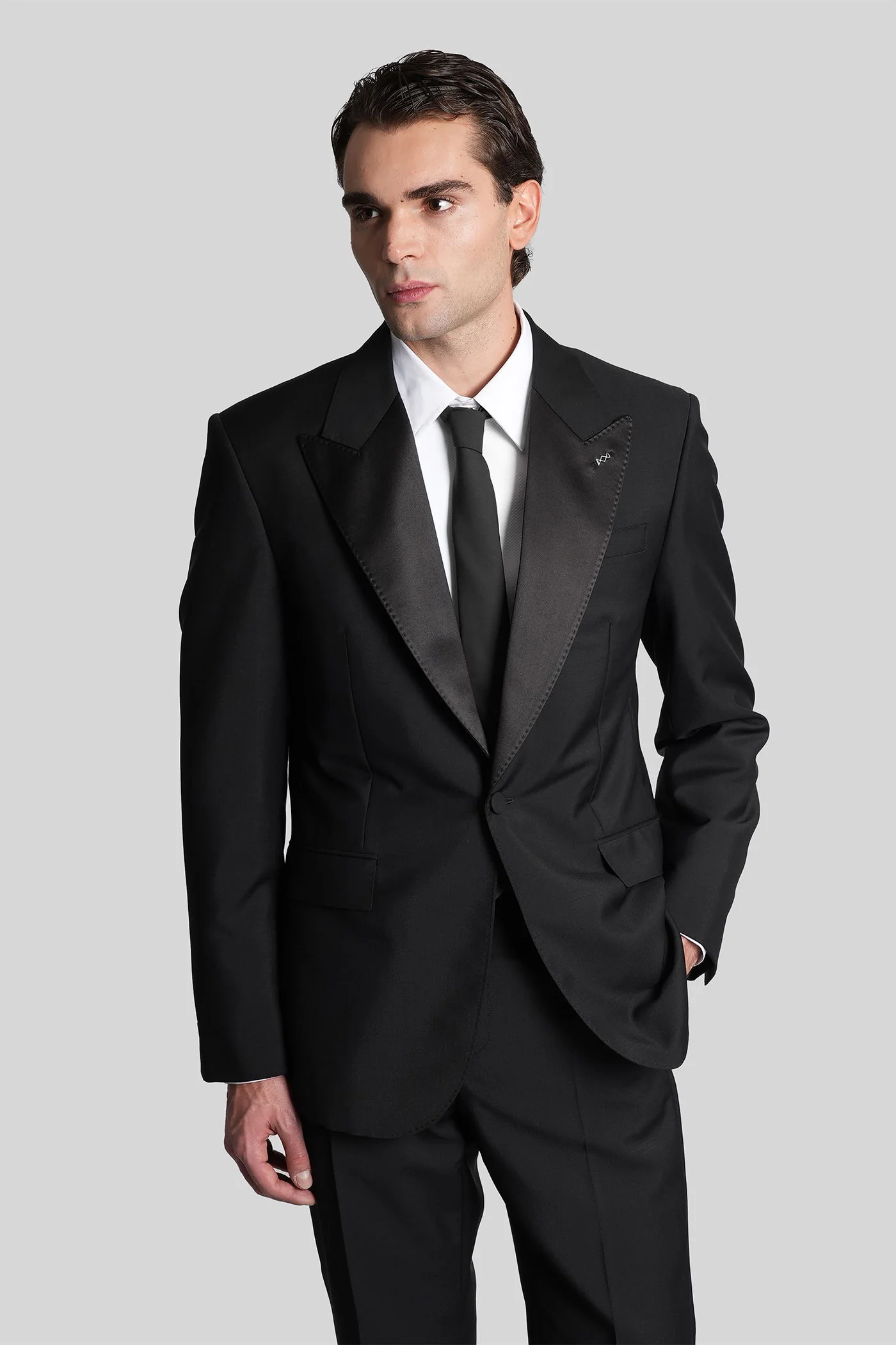 Blazer in black wool