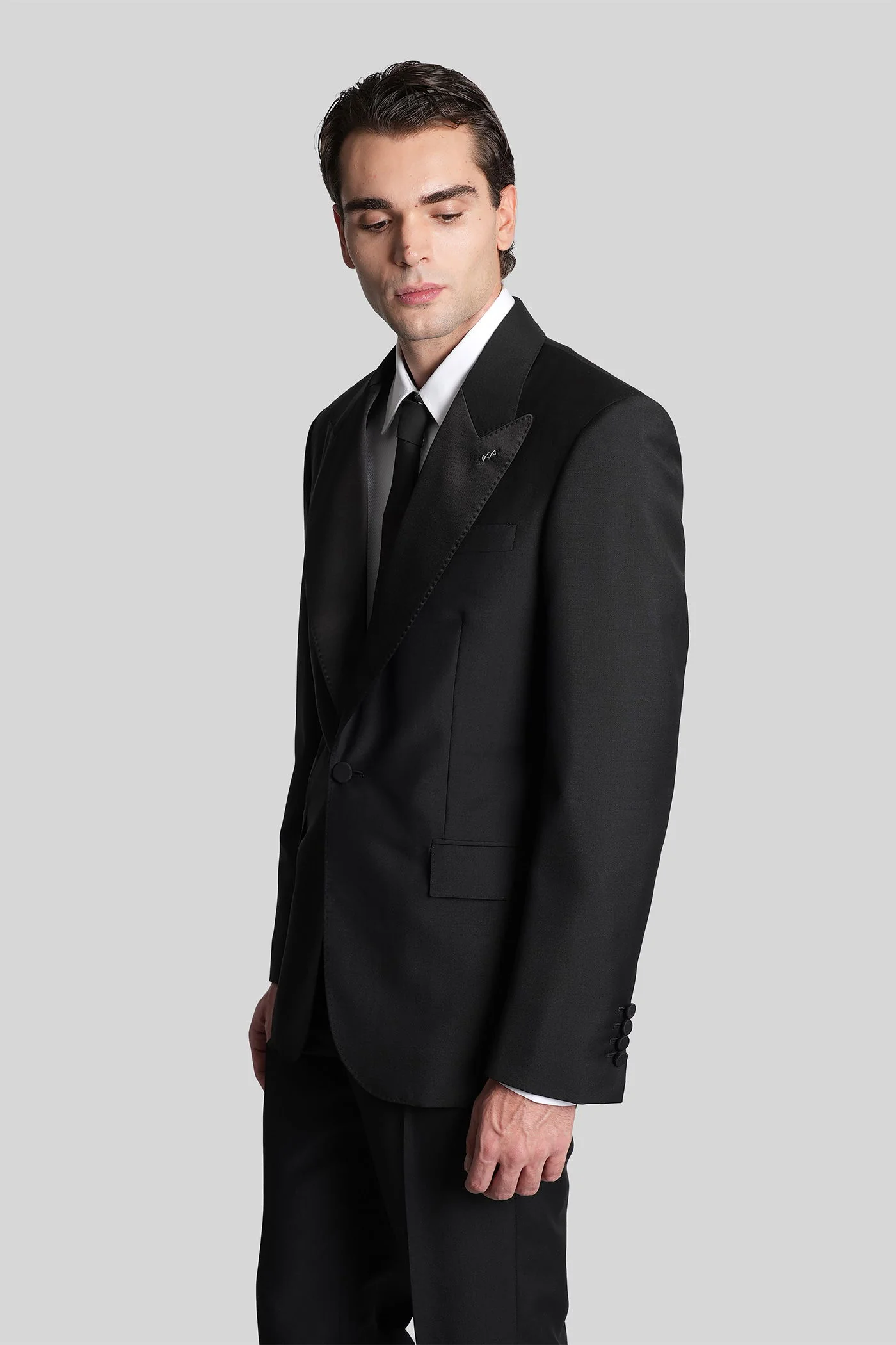 Blazer in black wool - Image 4