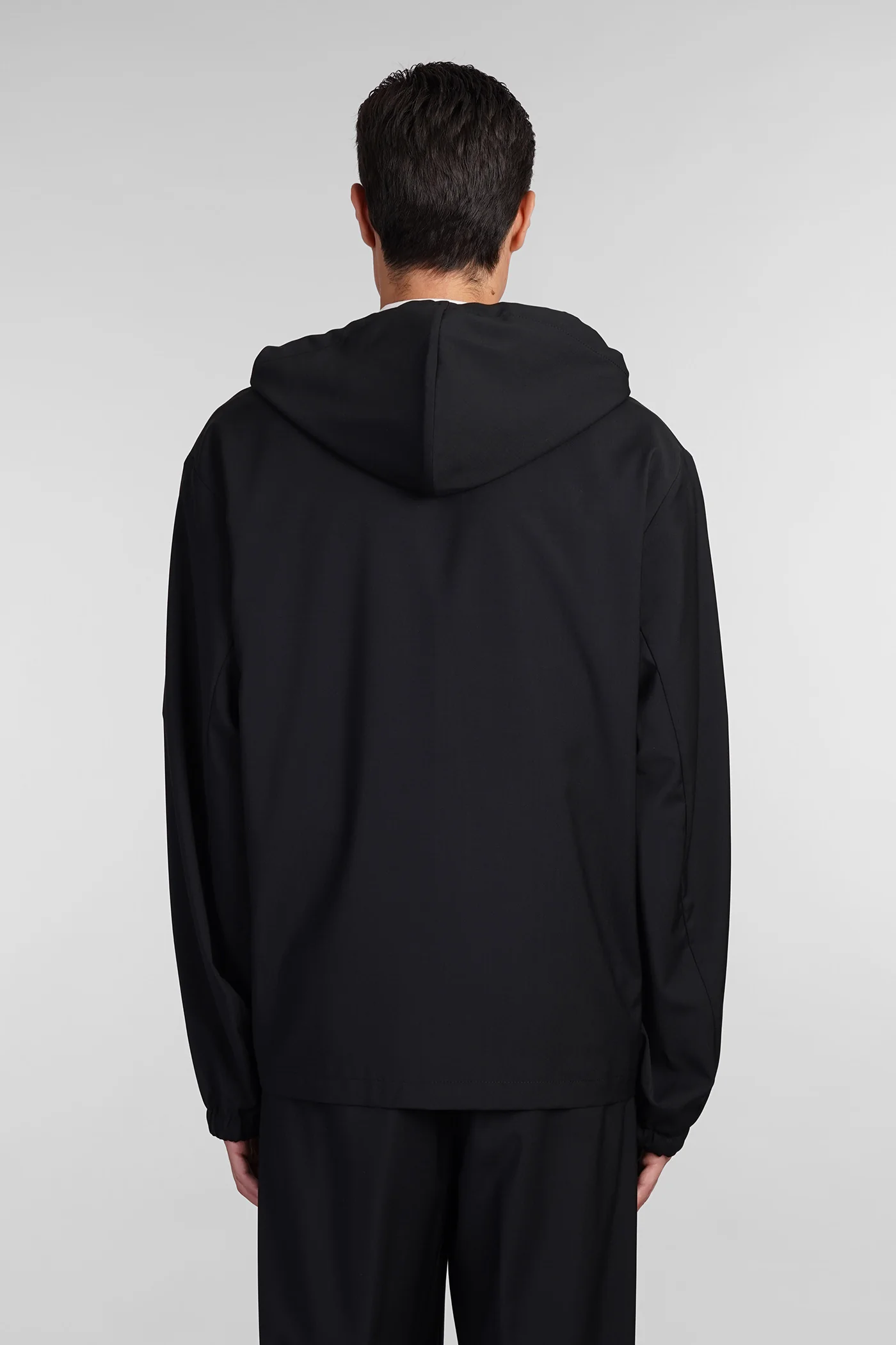 Casual jacket in black wool - Image 3