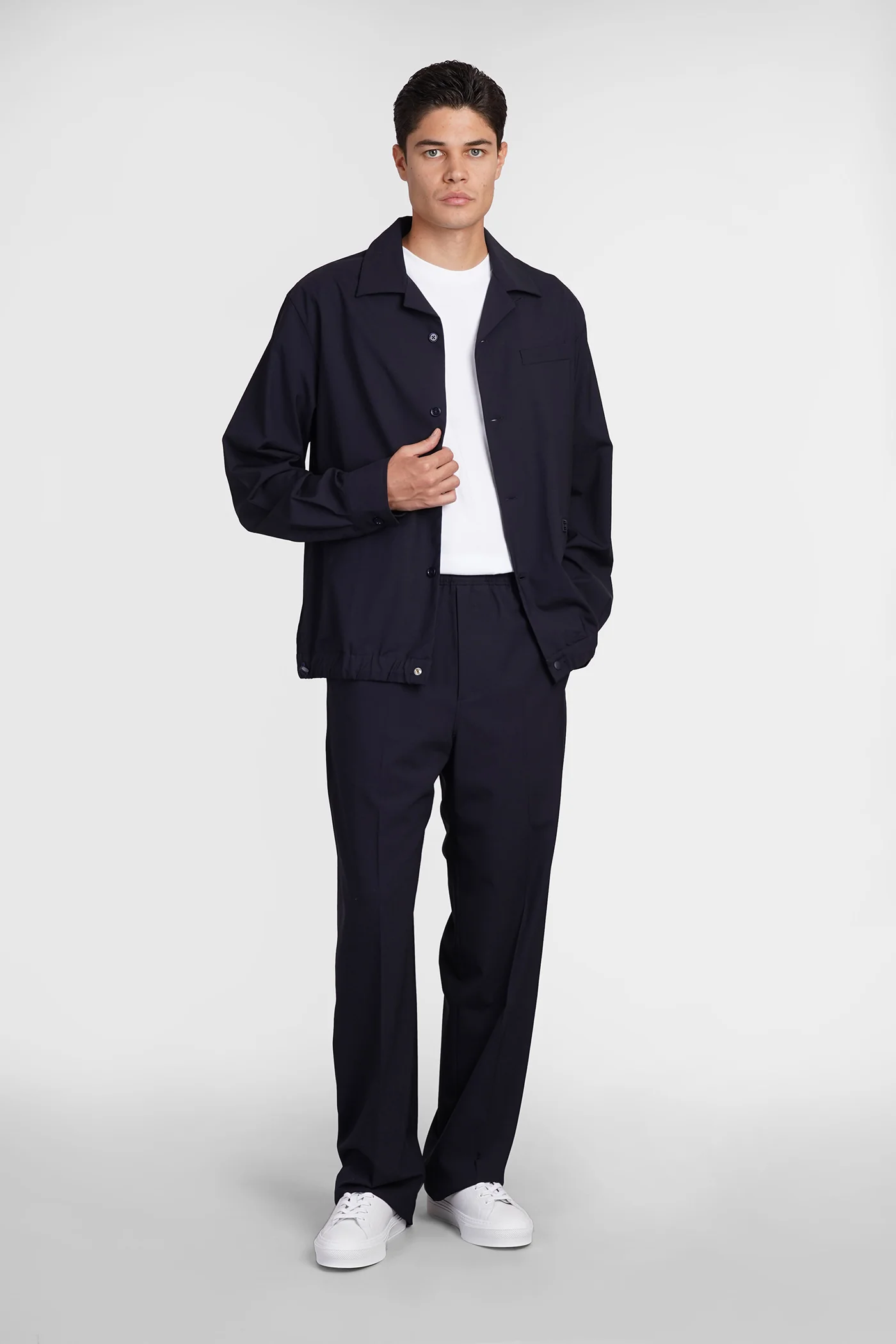 Casual jacket in blue wool - Image 2