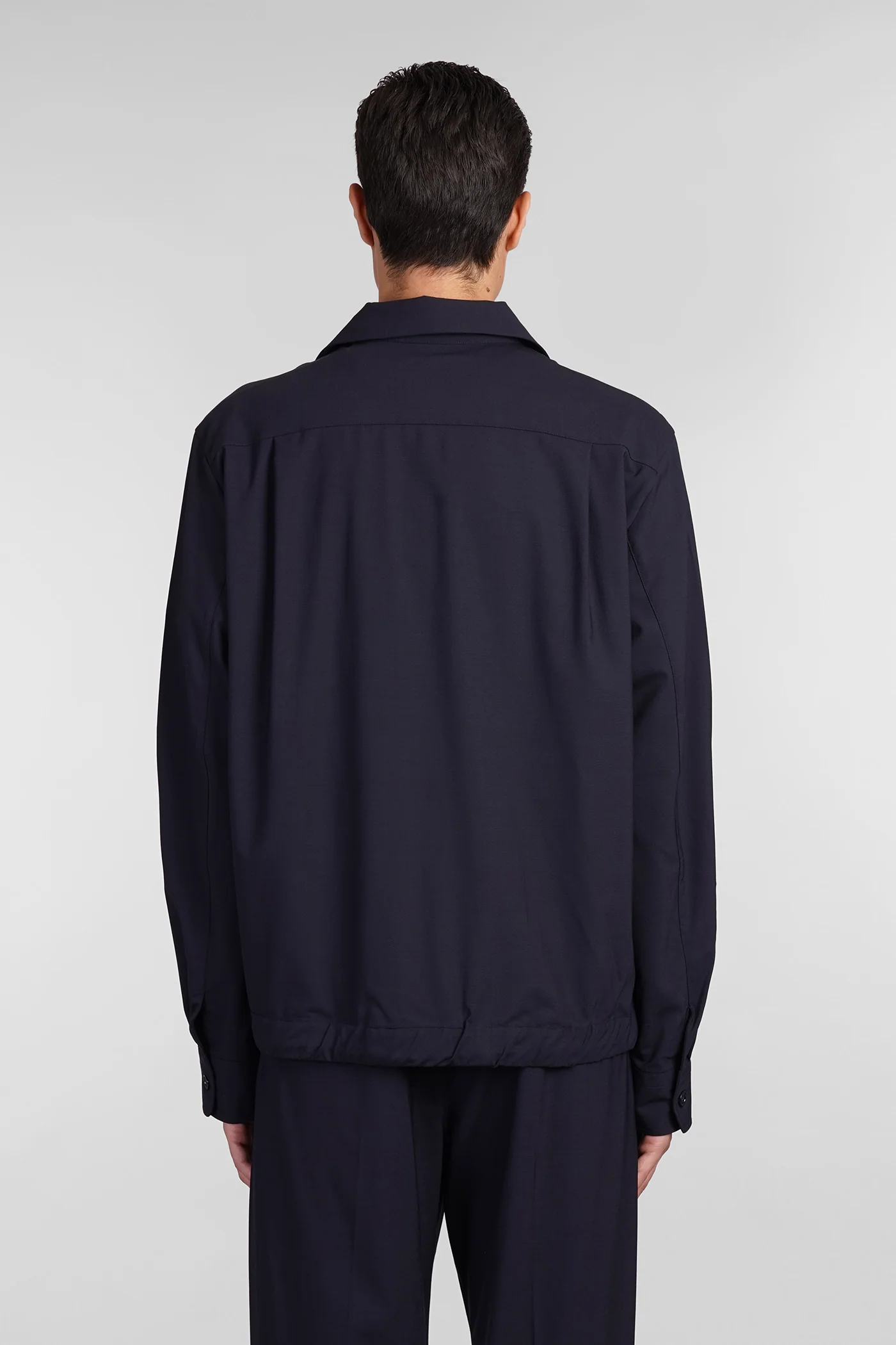 Casual jacket in blue wool - Image 3